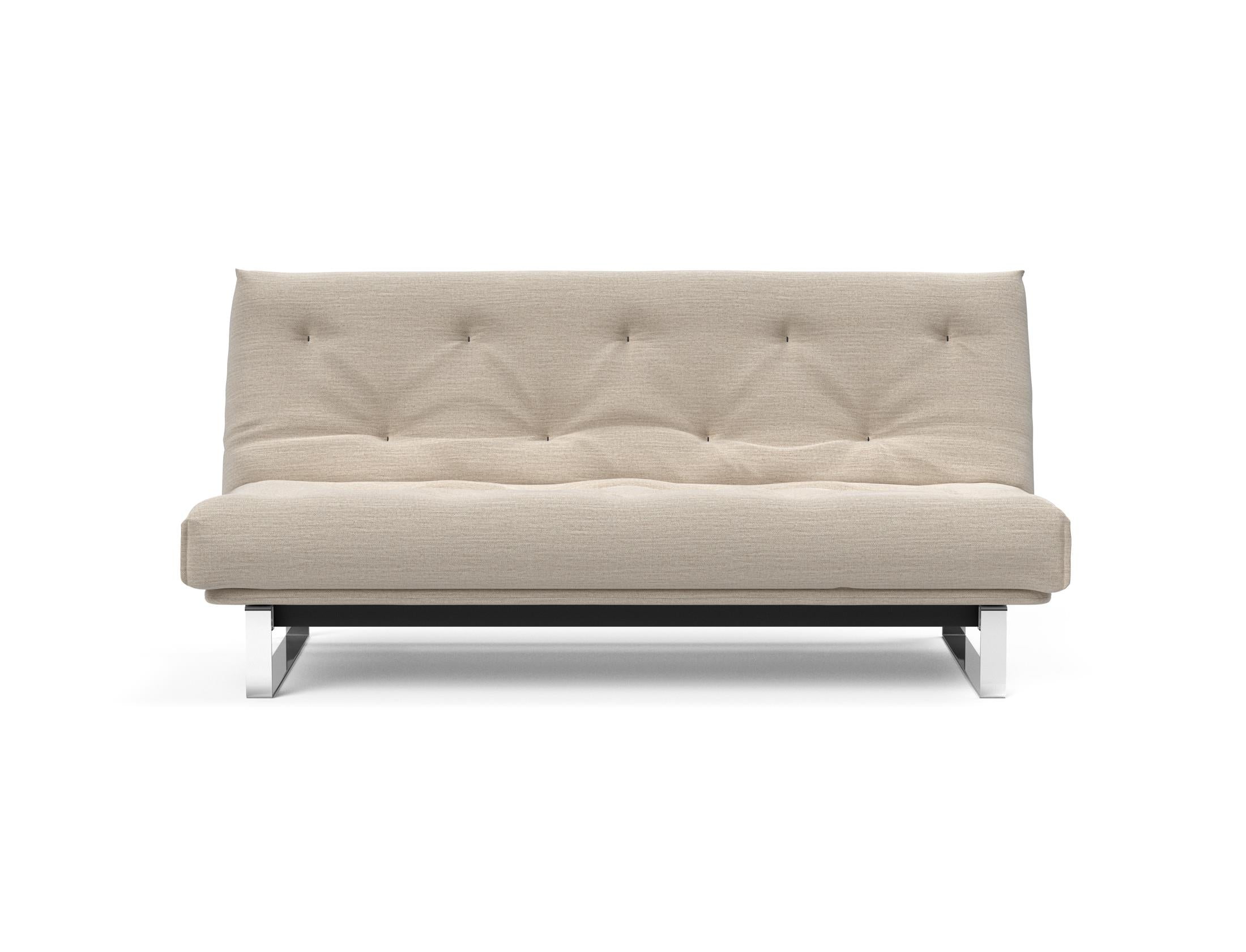 Entdecken Sie das Minimum Bettsofa 140 Nordic von Innovation Living: stilvolles Design, komfortable Soft Spring Matratze, perfekt für kompakte Wohnräume.