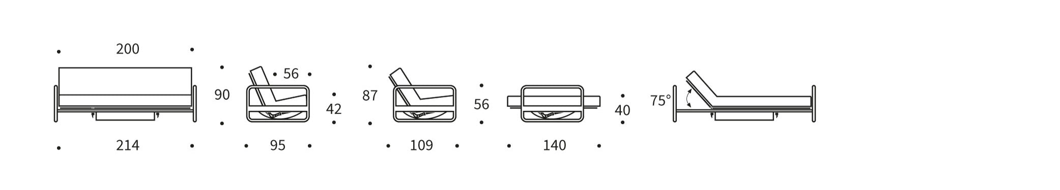 Erleben Sie das elegante Lomira Schlafsofa 140 Nordic von Innovation Living – perfekt für entspannte Nächte und zeitgemäße Einrichtung.