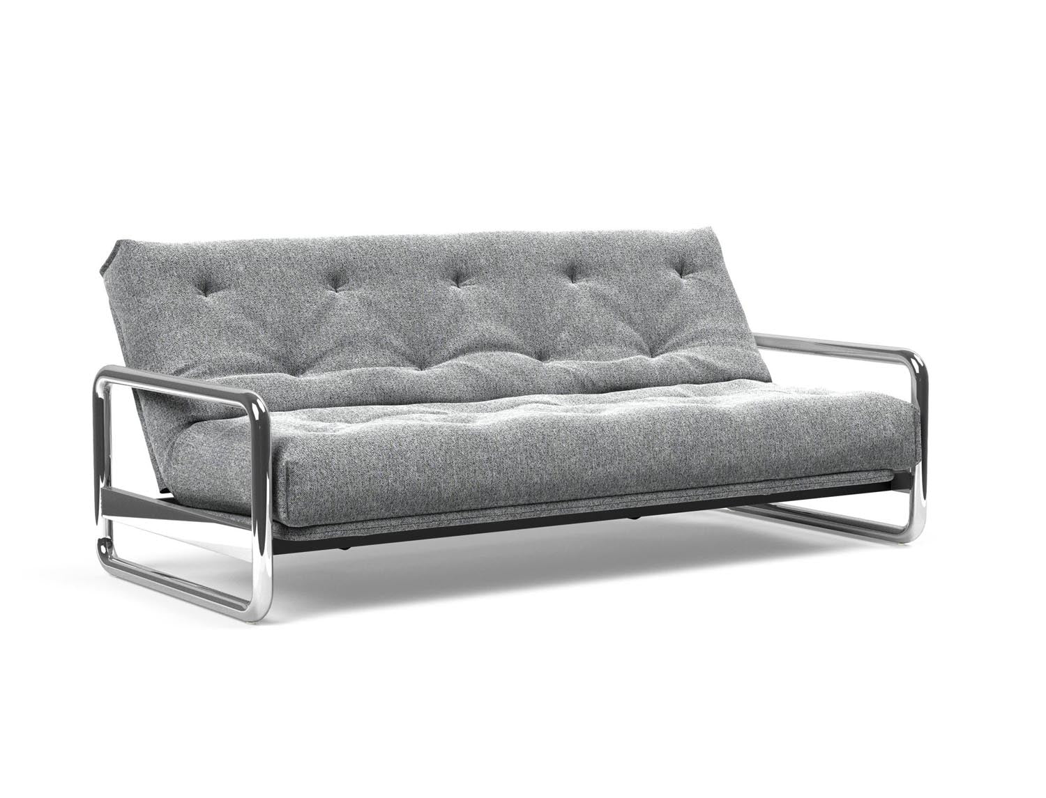 Entdecken Sie das Lomira Schlafsofa 140 Nordic von Innovation Living – stilvolles skandinavisches Design trifft auf höchsten Schlafkomfort mit Soft Spring Bezug.
