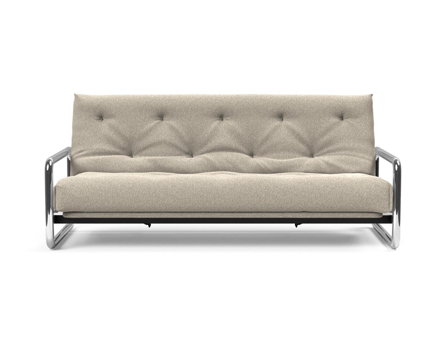 Entdecken Sie das Lomira Schlafsofa 140 Nordic von Innovation Living – stilvolles skandinavisches Design trifft auf höchsten Schlafkomfort mit Soft Spring Bezug.
