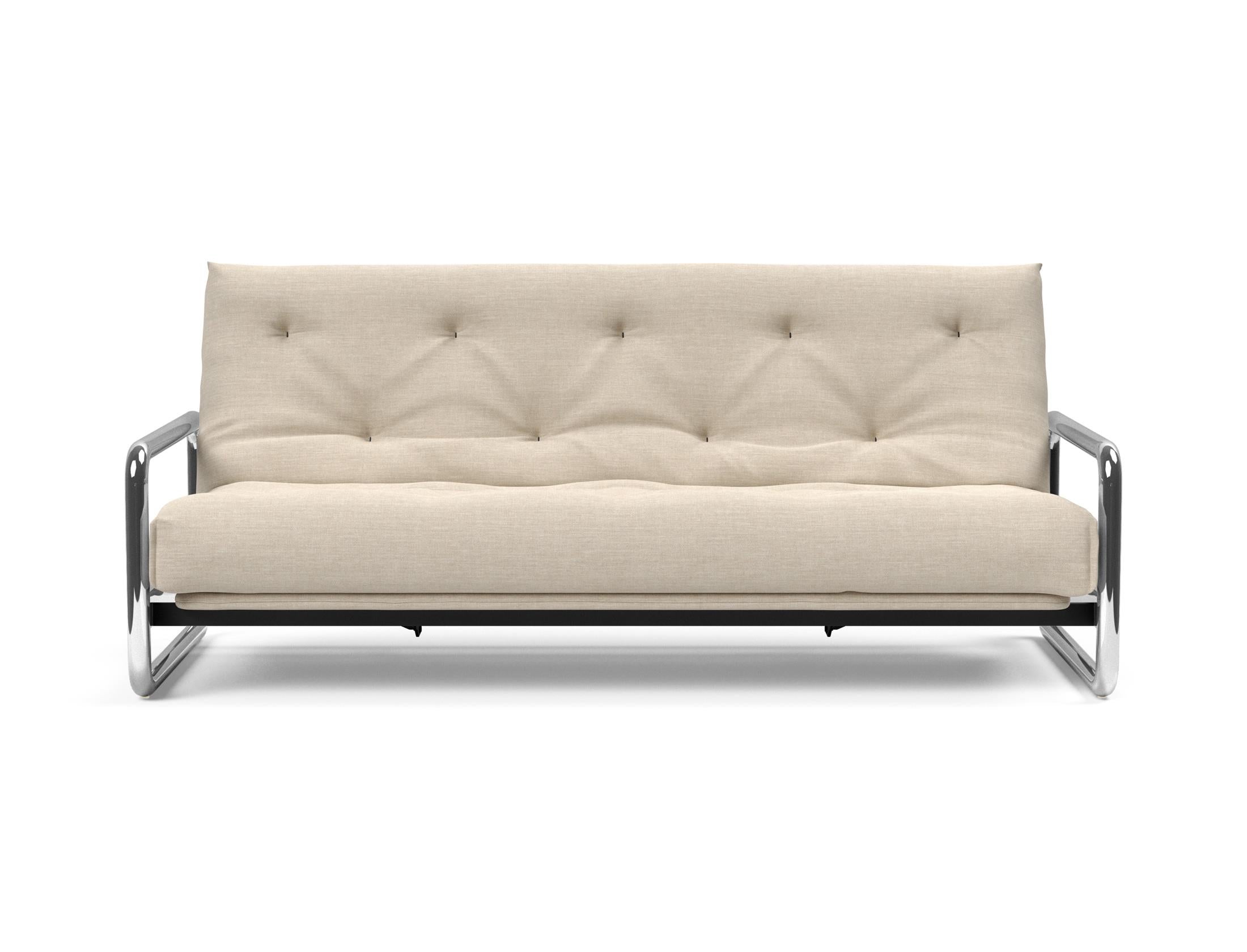 Entdecken Sie das Lomira Schlafsofa 140 Nordic von Innovation Living – stilvolles skandinavisches Design trifft auf höchsten Schlafkomfort mit Soft Spring Bezug.