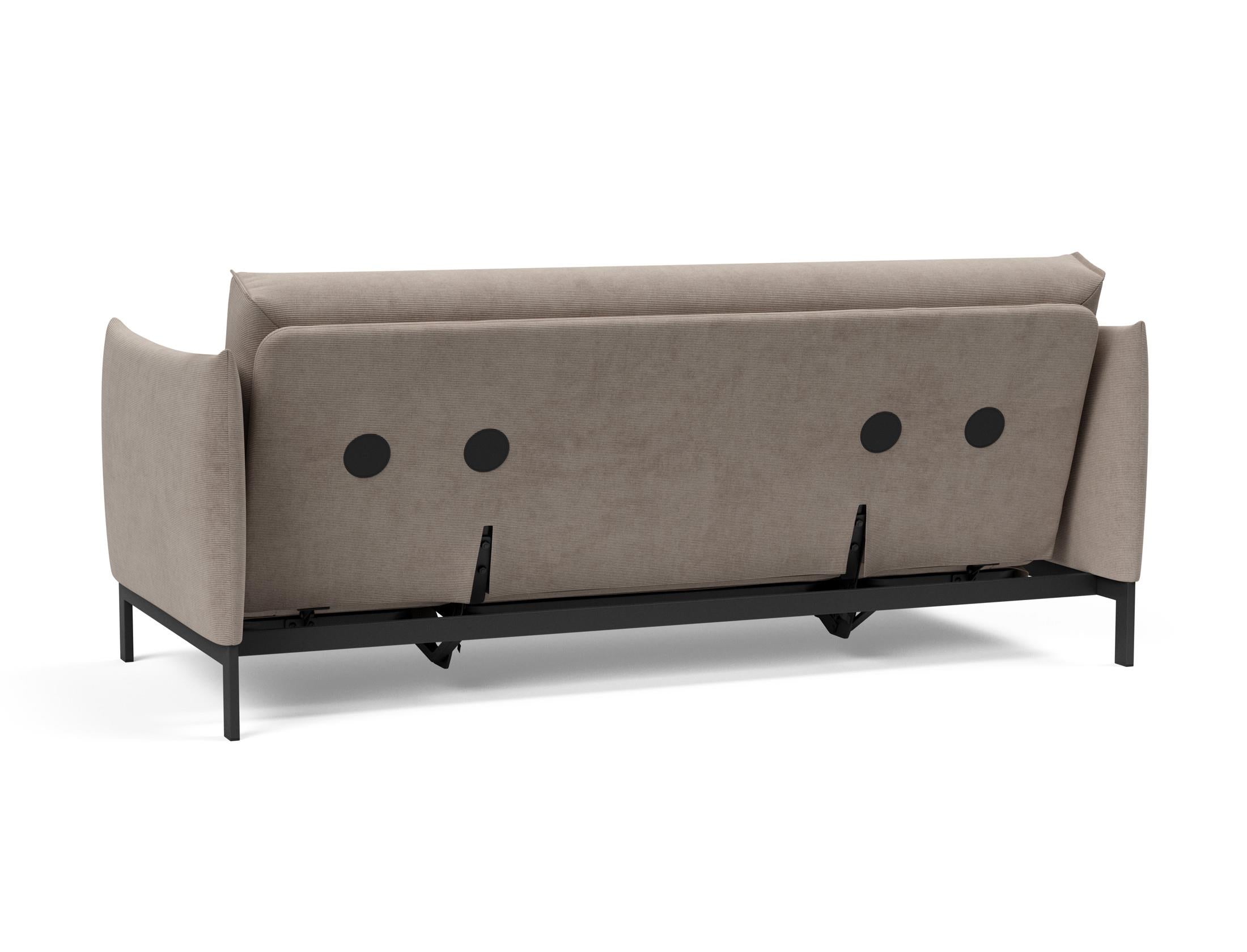 Erleben Sie das Junus 140 Bettsofa mit stilvollem Nordic Cover und Soft Spring, perfekt für gemütliche Abende und stilvolle Einrichtung.