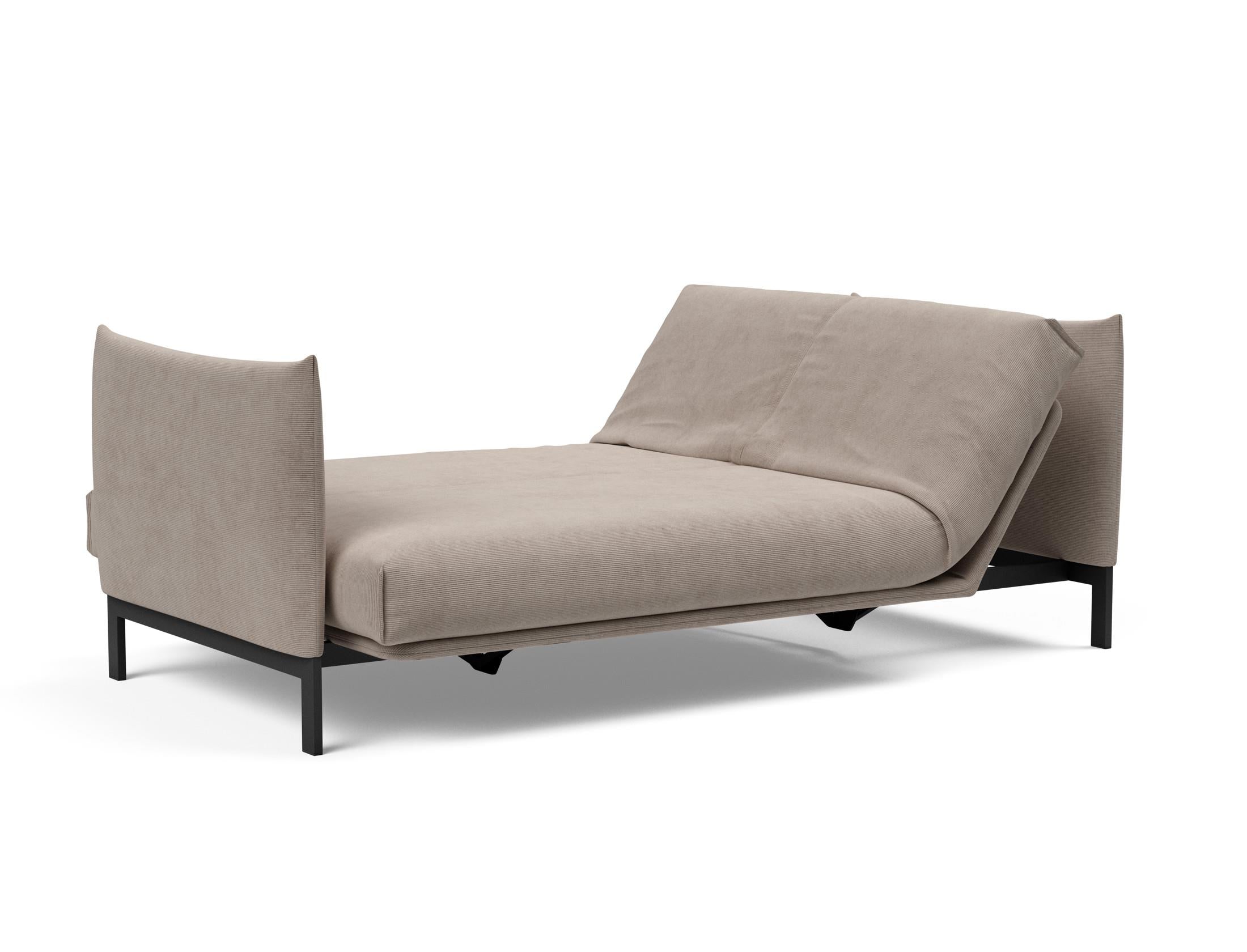 Erleben Sie das Junus 140 Bettsofa mit stilvollem Nordic Cover und Soft Spring, perfekt für gemütliche Abende und stilvolle Einrichtung.