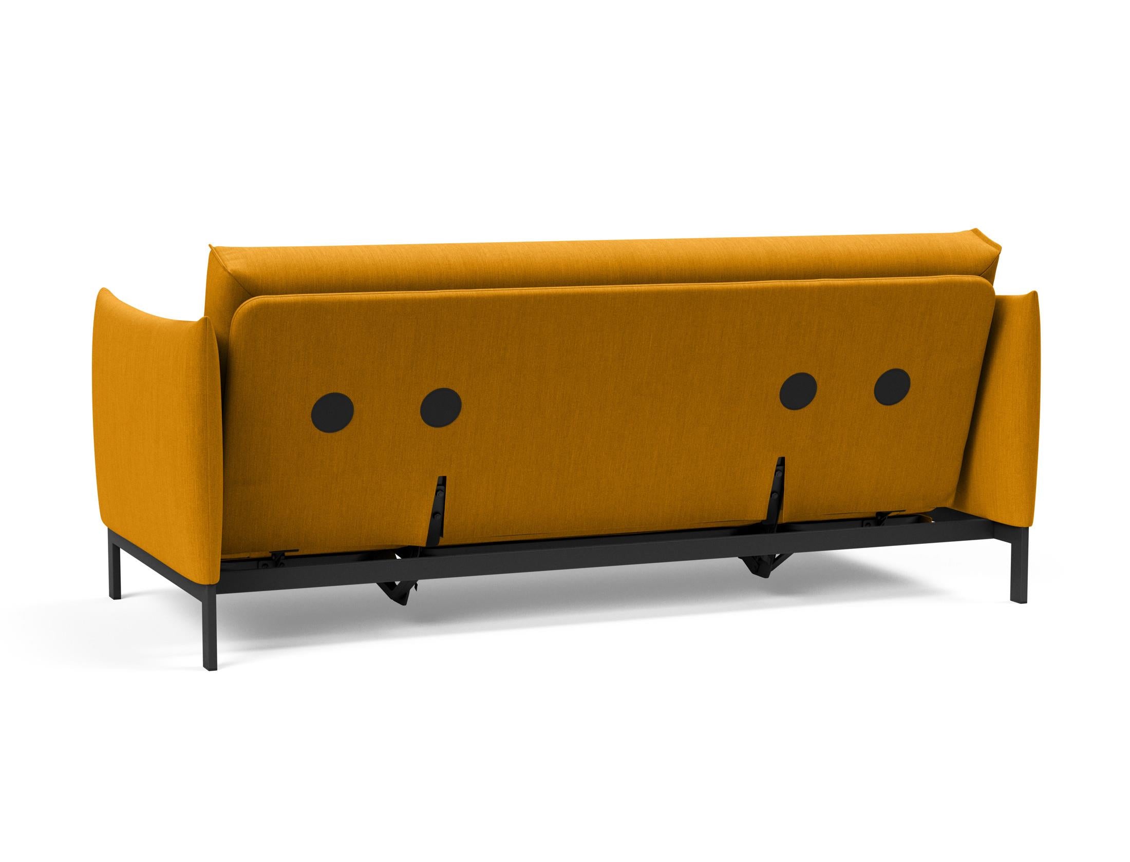 Erleben Sie das Junus 140 Bettsofa mit stilvollem Nordic Cover und Soft Spring, perfekt für gemütliche Abende und stilvolle Einrichtung.