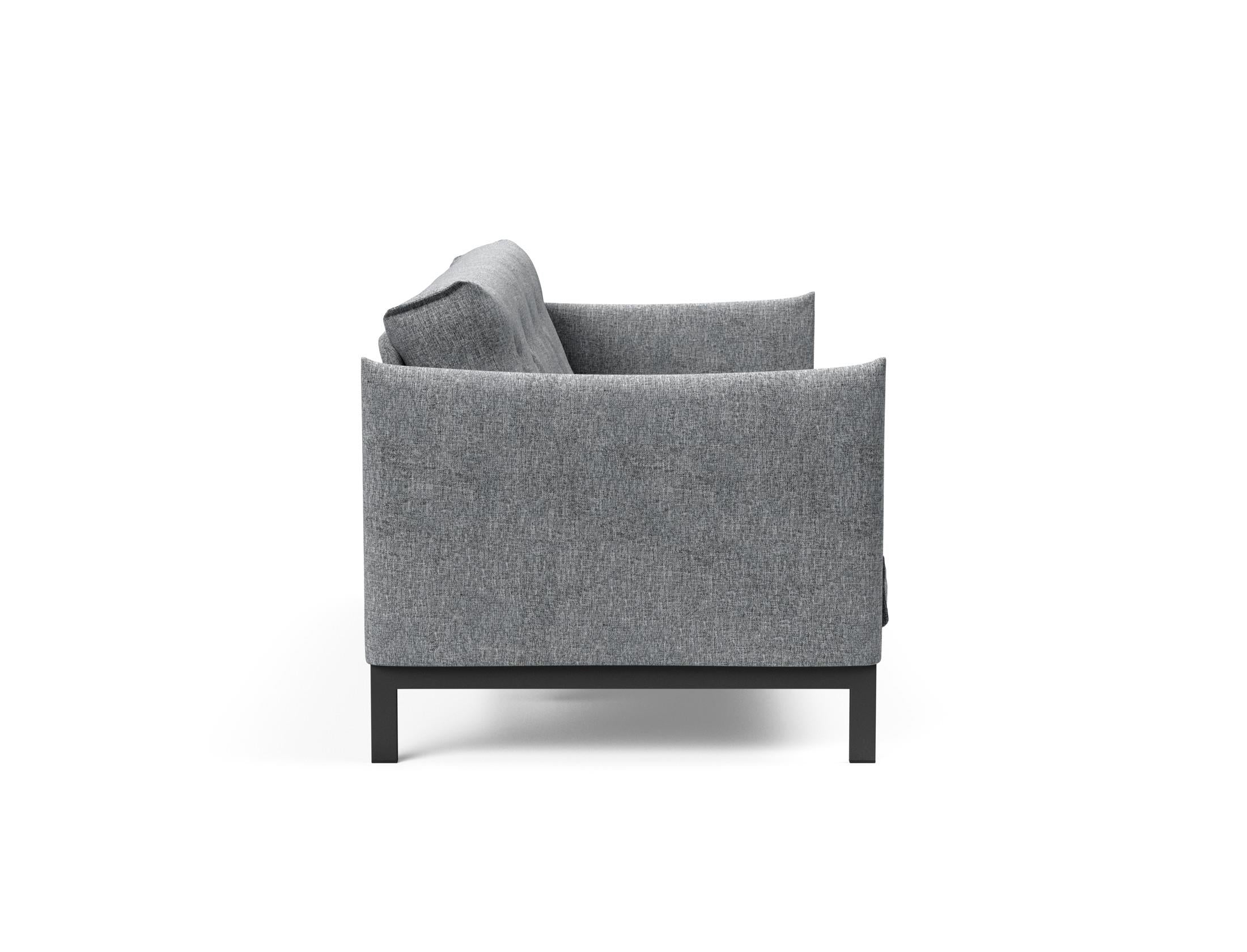Junus 140 Bettsofa Nordic: Modernes skandinavisches Sofa mit komfortabler Federkernmatratze, ideal für stilvolle Wohnräume und Übernachtungsgäste.