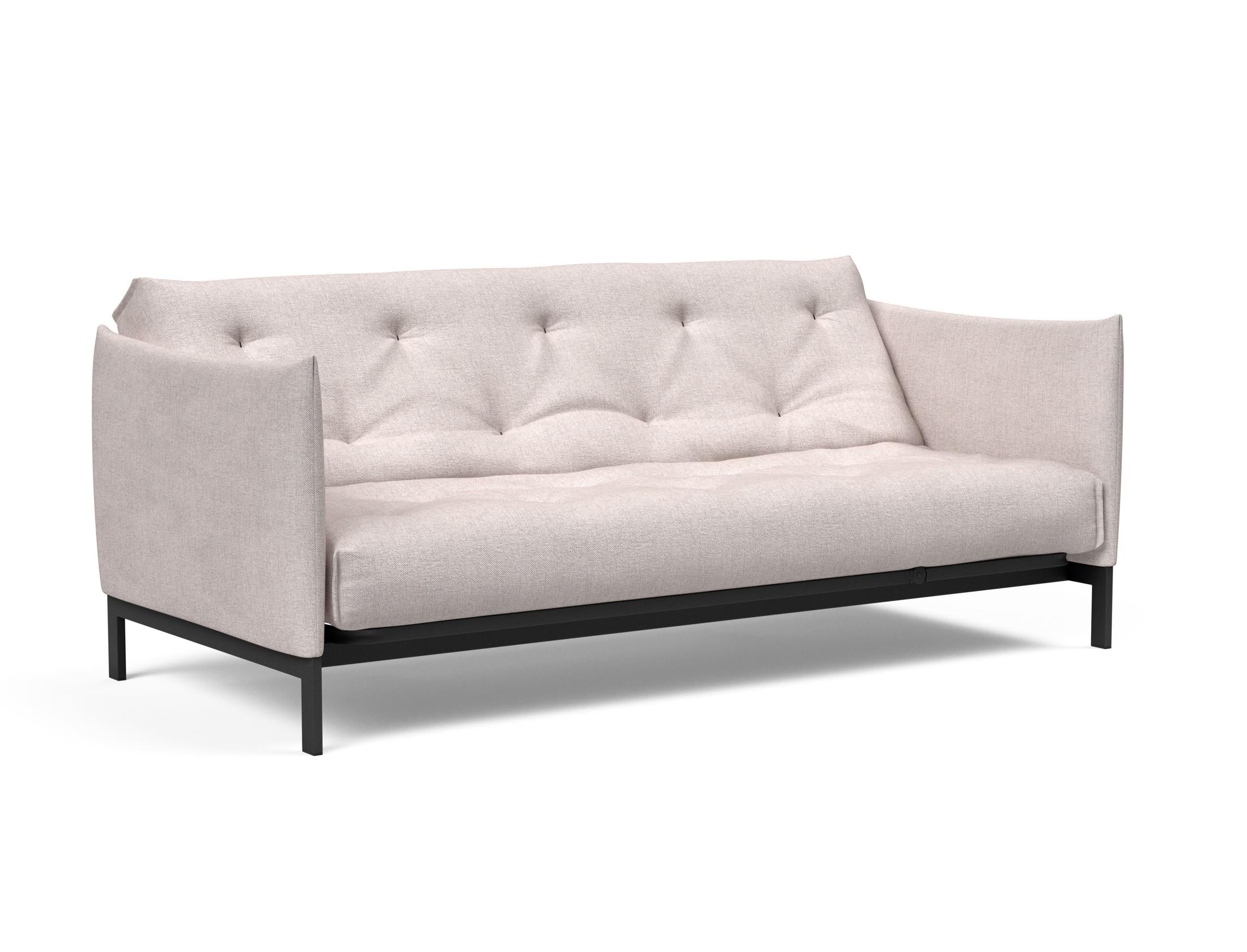 Erleben Sie das Junus 140 Bettsofa Nordic: Modernes Design und der weiche Soft Spring Bezug sorgen für höchsten Schlafkomfort und stilvolle Akzente.