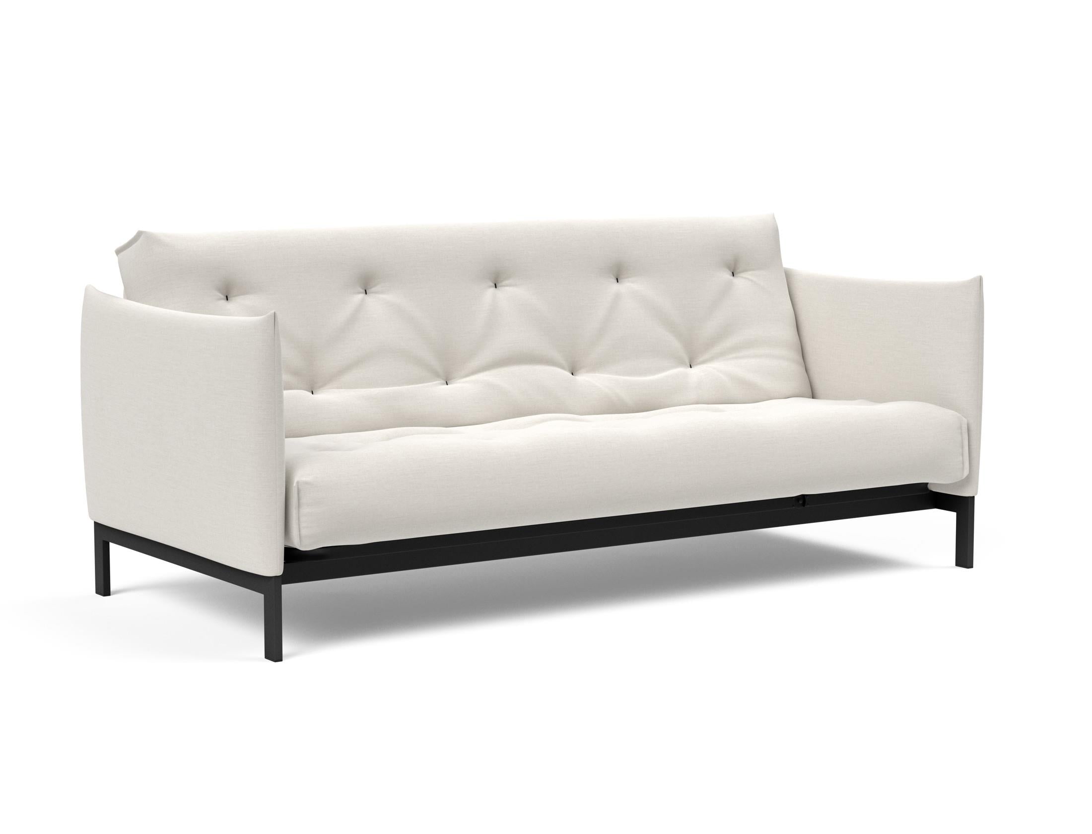 Erleben Sie das Junus 140 Bettsofa Nordic Soft Spring von Innovation Living – eine perfekte Kombination aus modernem Stil und hohem Schlafkomfort.