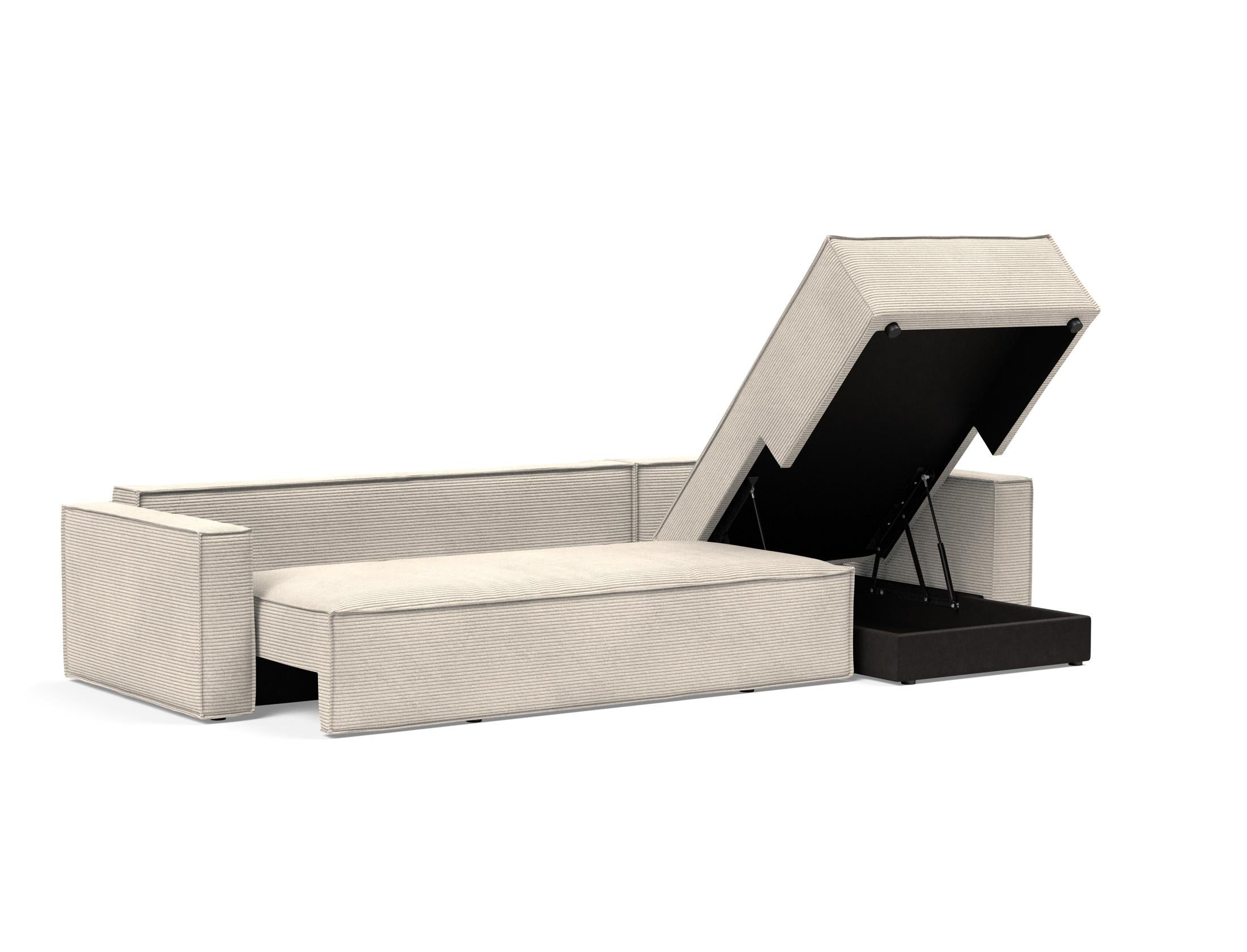 Entdecken Sie das vielseitige Newilla Bettsofa mit Lounger von Innovation Living – ideal für kleine Räume, stilvoll und komfortabel.