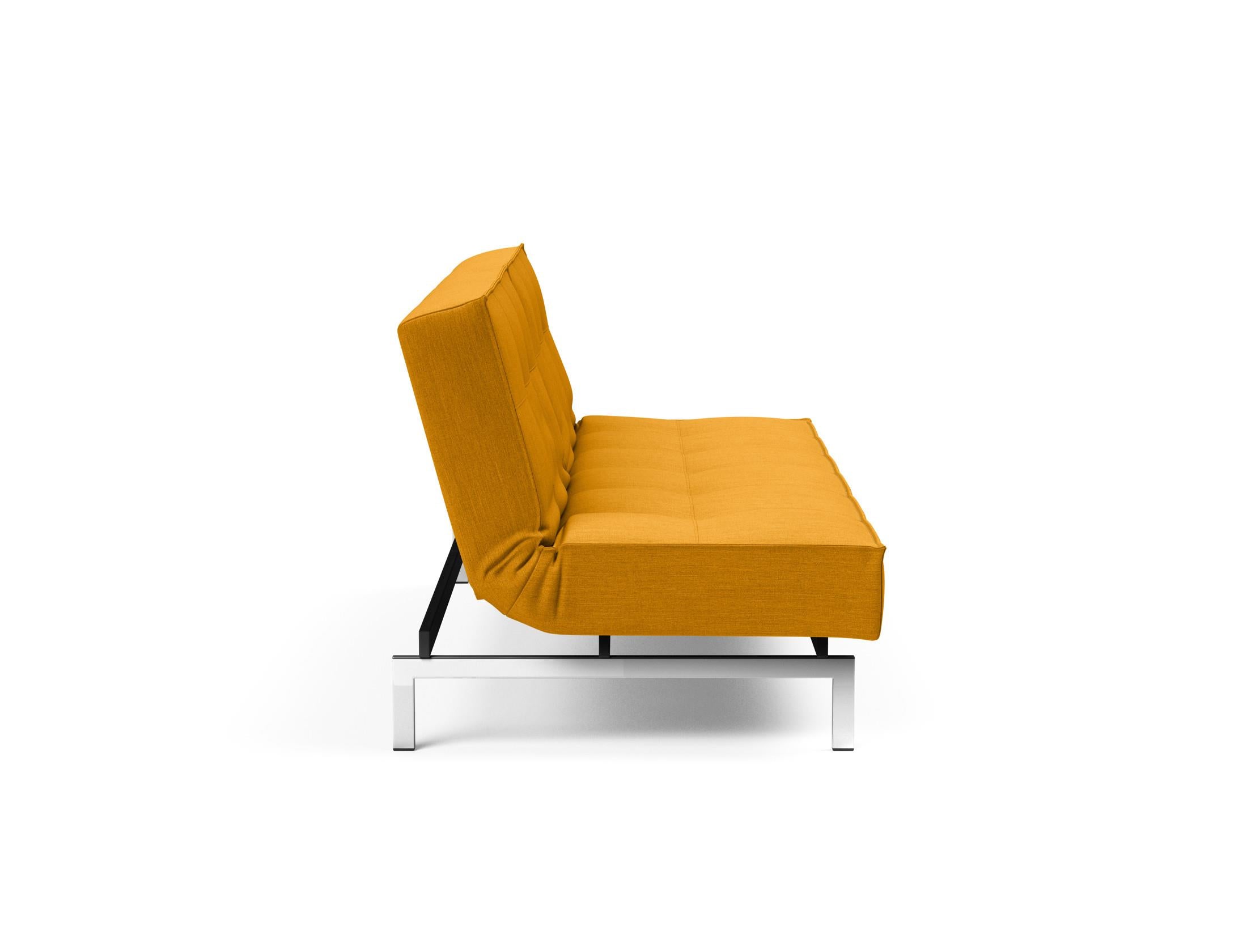 Das Splitback Sofabett 115 Chrom von Innovation Living kombiniert stilvolle Eleganz mit vielseitiger Funktionalität. Ideal für Wohnzimmer, Gästezimmer oder Büros, bietet es anpassbaren Komfort und eine robuste Konstruktion für langanhaltende Nutzung.