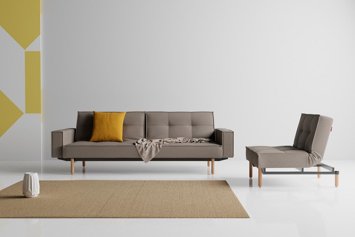 Splitback stem armchair