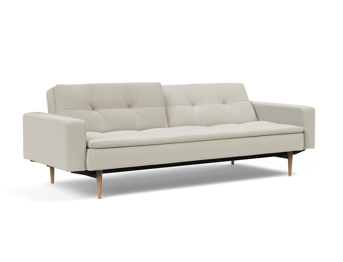 Dublexo Styletto Schlafsofa 115 mit Armlehnen in 527 Mixed Dance Natural präsentiert im Onlineshop von KAQTU Design AG. Bettsofa ist von Innovation Living