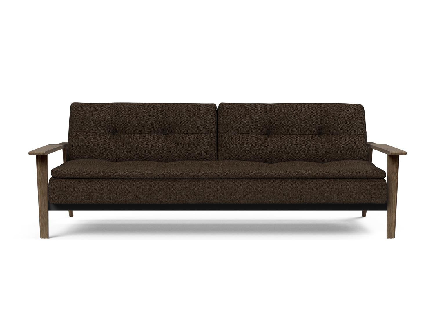 Erleben Sie das moderne Dublexo Frej Schlafsofa 115 in edler Rauch-Eiche – perfekt für stilvolle Räume und gemütliche Übernachtungen.