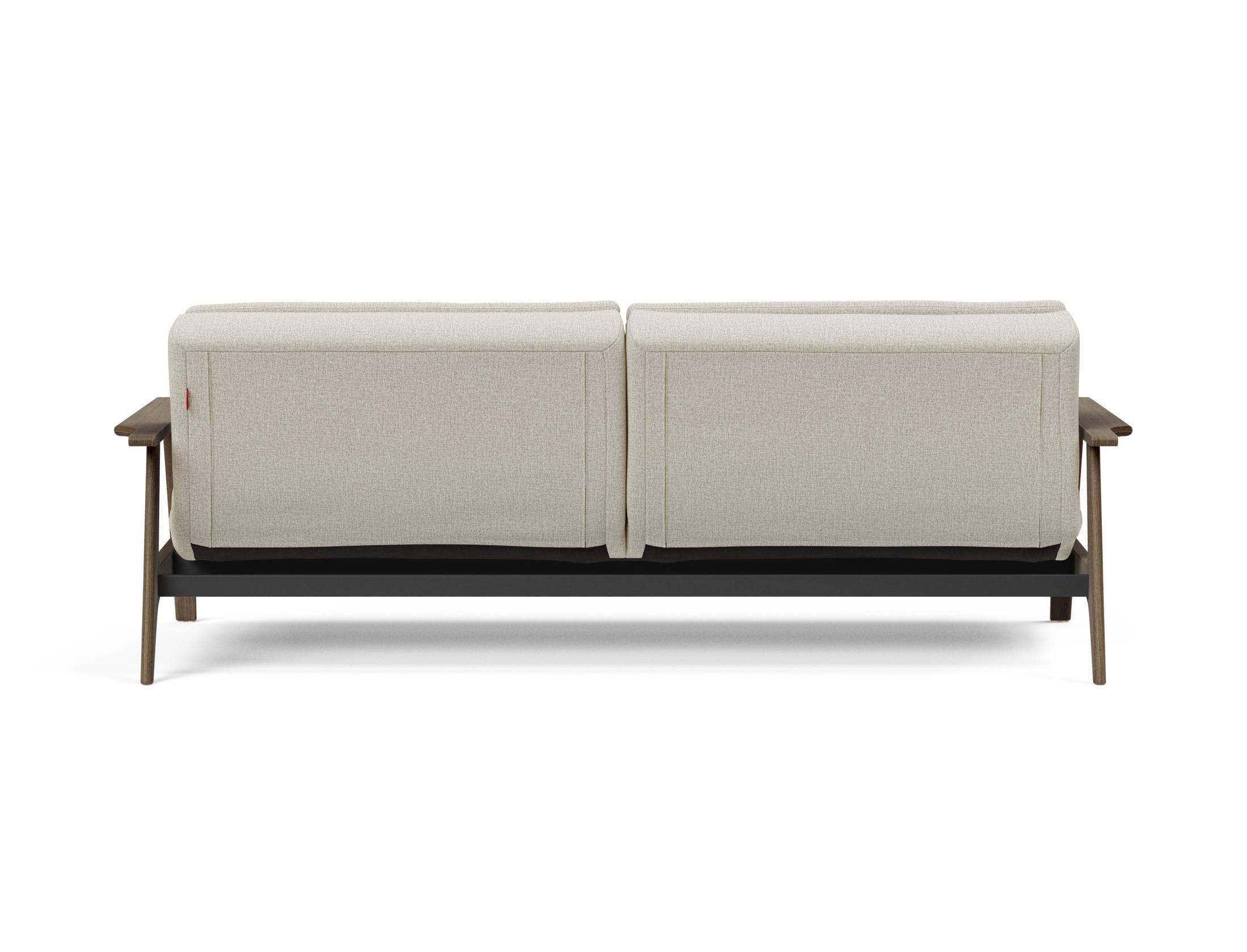 Erleben Sie das Dublexo Frej Schlafsofa 115 in edler Rauch-Eiche: Ein modernes Design, das Komfort und Vielseitigkeit für jeden Raum bietet.