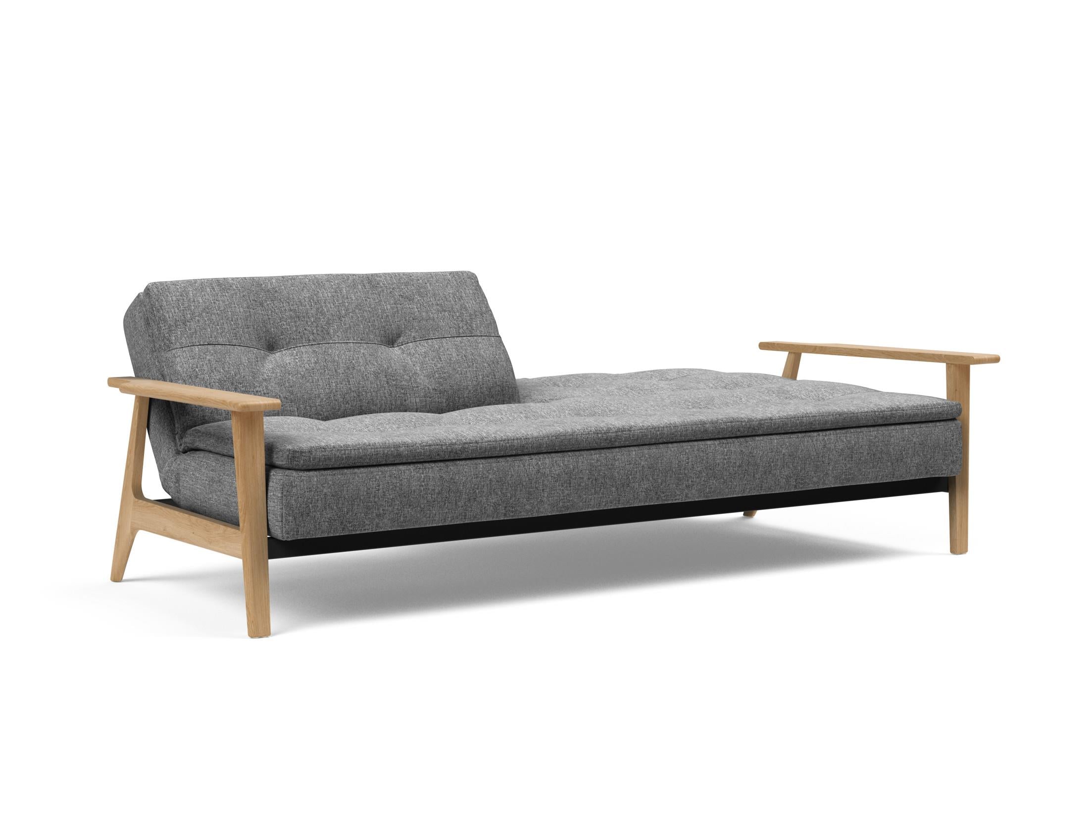 Entdecken Sie das elegante Dublexo Frej Schlafsofa 115 Eiche von Innovation Living – ideal für moderne Wohnkonzepte und entspannende Nächte.