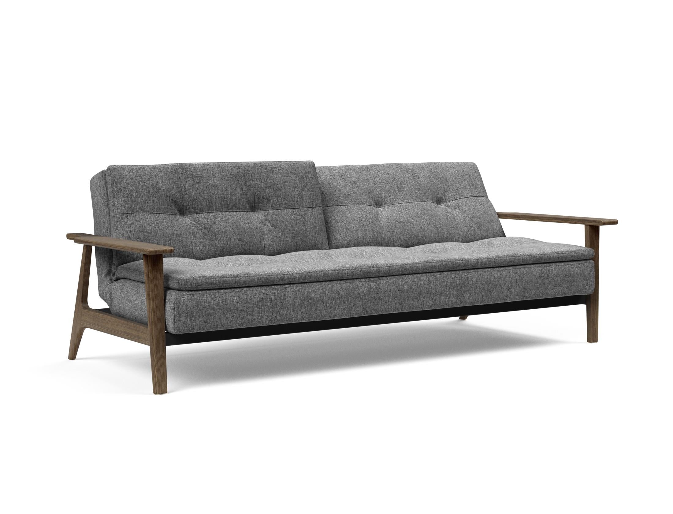 Erleben Sie das vielseitige Dublexo Frej Schlafsofa 115 in edlem Rauch-Eiche – perfekt für gemütliche Nächte und stilvolle Wohnräume.