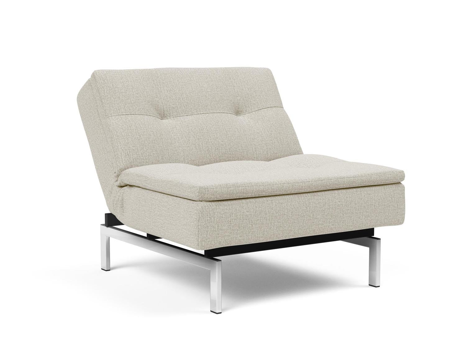 Erleben Sie den Dublexo Chrom Sessel von Innovation Living: Stilvoller, multifunktionaler Sessel mit modernem Design und robuster Chromkonstruktion.
