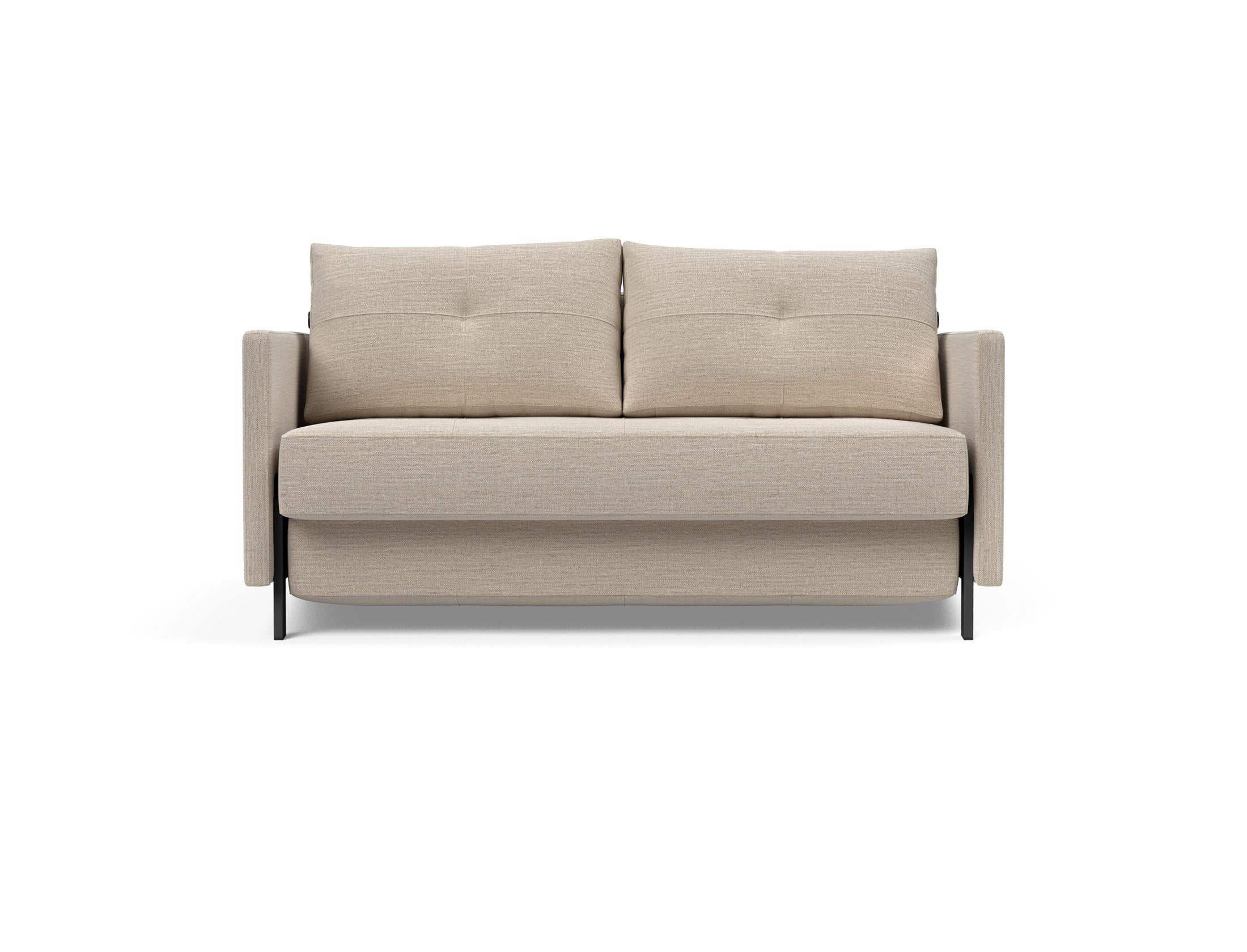 Das Cubed Klappsofa 140 von Innovation Living kombiniert stilvolles Design mit cleverer Funktionalität. Perfekt für kleine Wohnungen, verwandelt es sich schnell in ein bequemes Bett und bietet praktischen Stauraum.