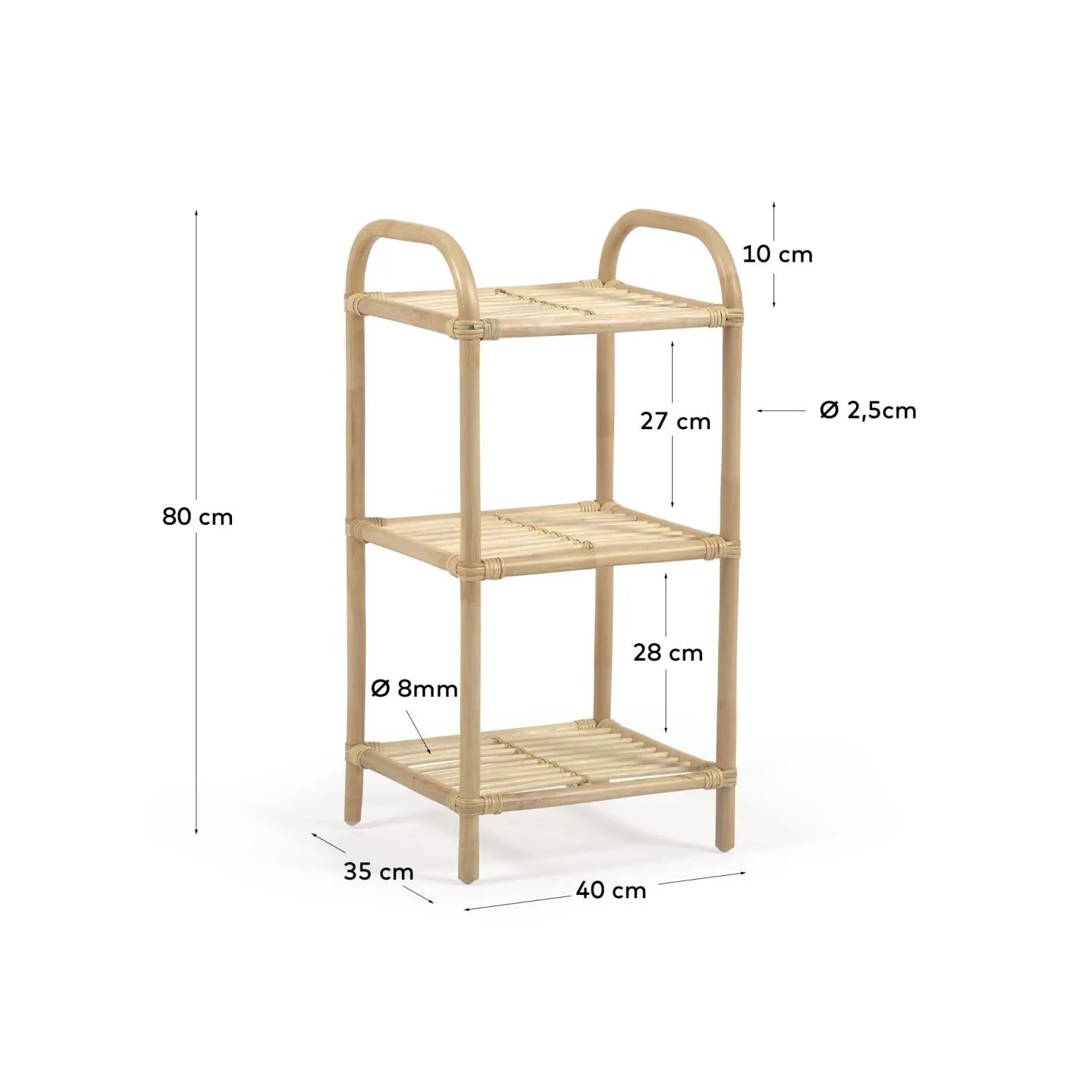 Das Ormela Regal aus Rattan vereint natürliche Eleganz und Funktionalität, ideal für stilvolle Präsentationen in jedem Raum.