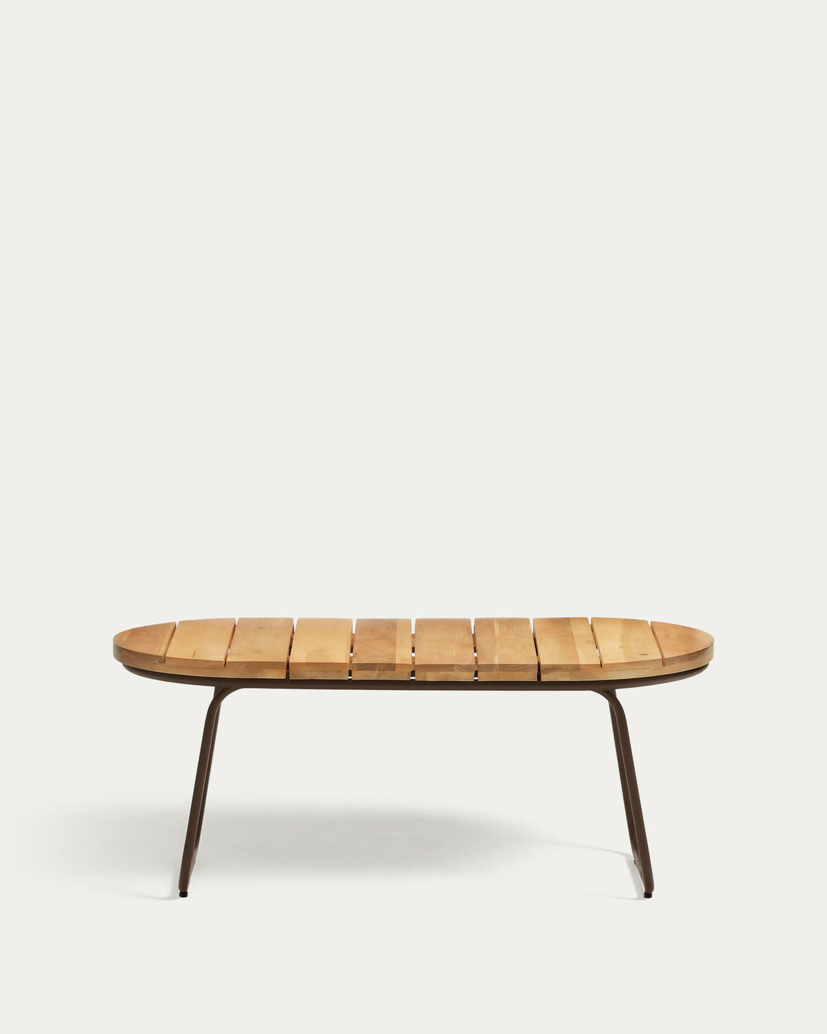 Salguer Couchtisch outdoor massives Akazienholz Seil in Braun Ø 100 x 50 cm FSC 100% in Braun, Natur präsentiert im Onlineshop von KAQTU Design AG. Loungetisch ist von Kave Home