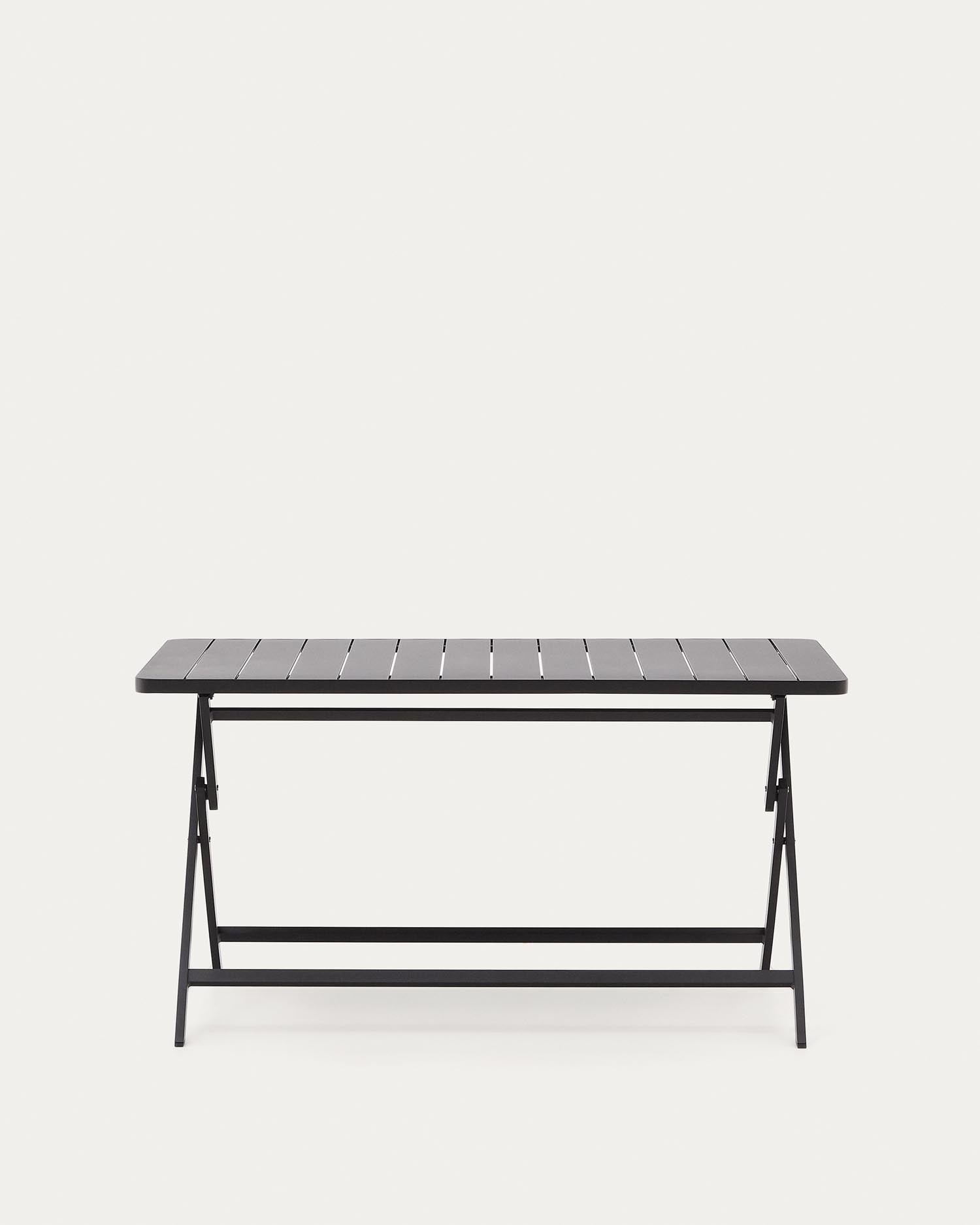 Moderner, faltbarer Gartentisch Torreta aus Aluminium, dunkelgrau, 140x70 cm, ideal für stilvolle und praktische Aussenbereiche.
