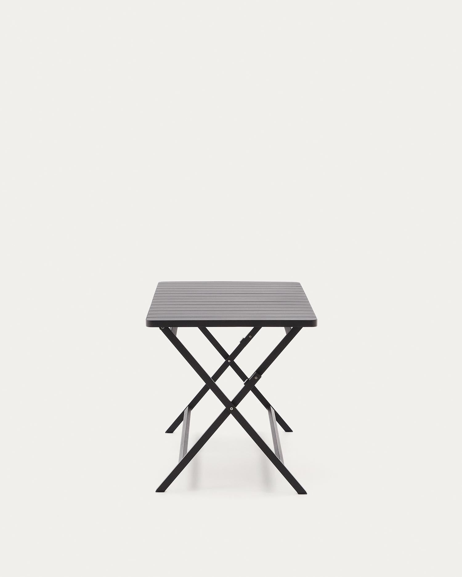 Faltbarer Gartentisch Torreta aus Aluminium, dunkelgrau, 140x70 cm, modern und praktisch für elegante Aussenbereiche.
