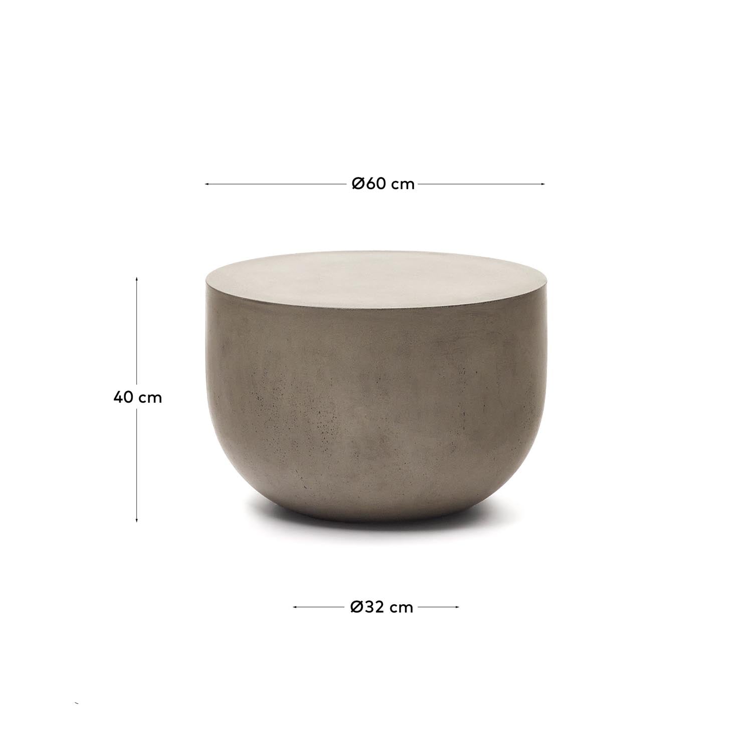 Moderner Garbet Couchtisch aus Zement, Ø 60 cm – ideal für drinnen und draußen, pflegeleicht und elegant für jeden Wohnstil.