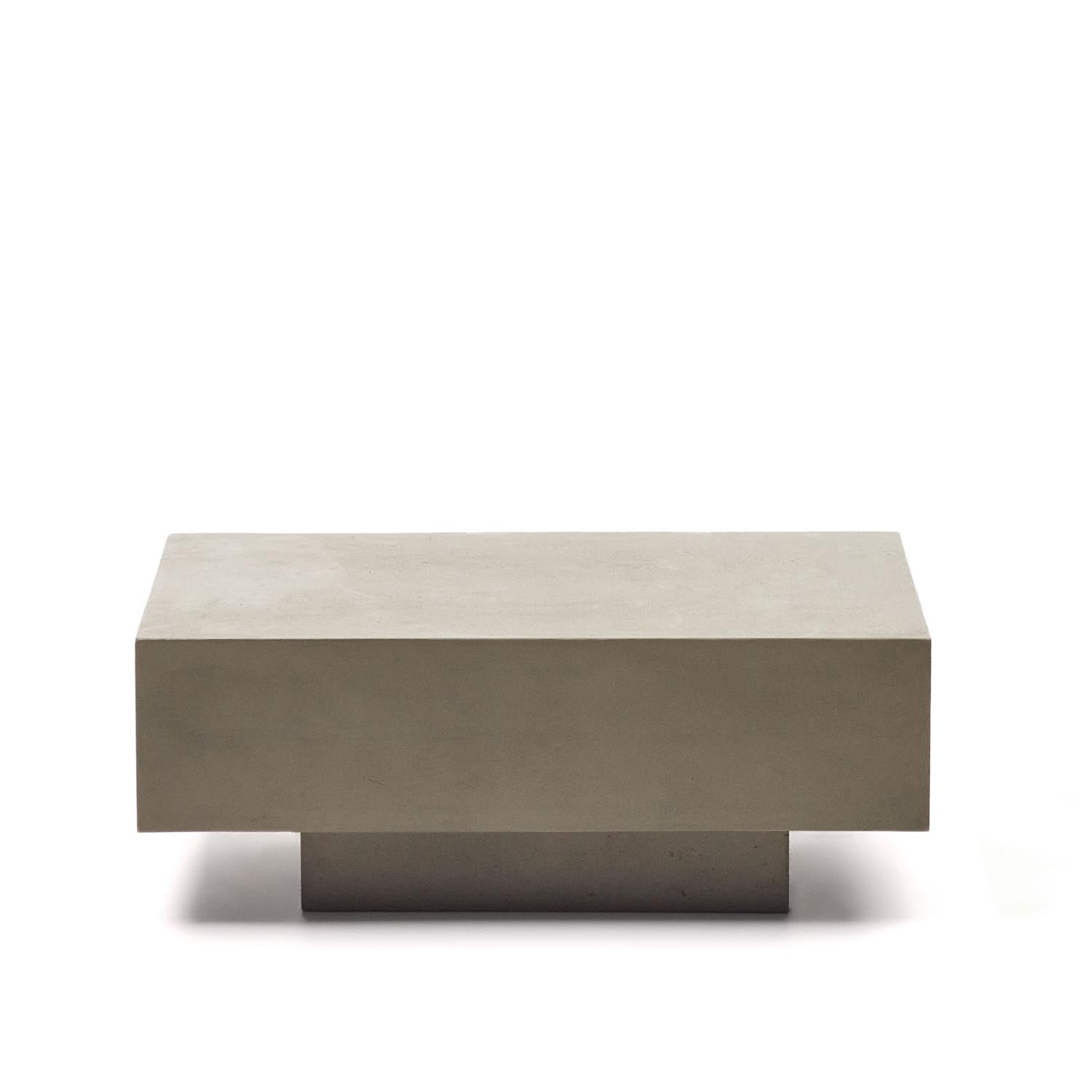 Rustella Couchtisch: Minimalistisches Design, 100% Zement, wetterfest, 80x60 cm. Perfekt für Innen- und Aussenbereiche.