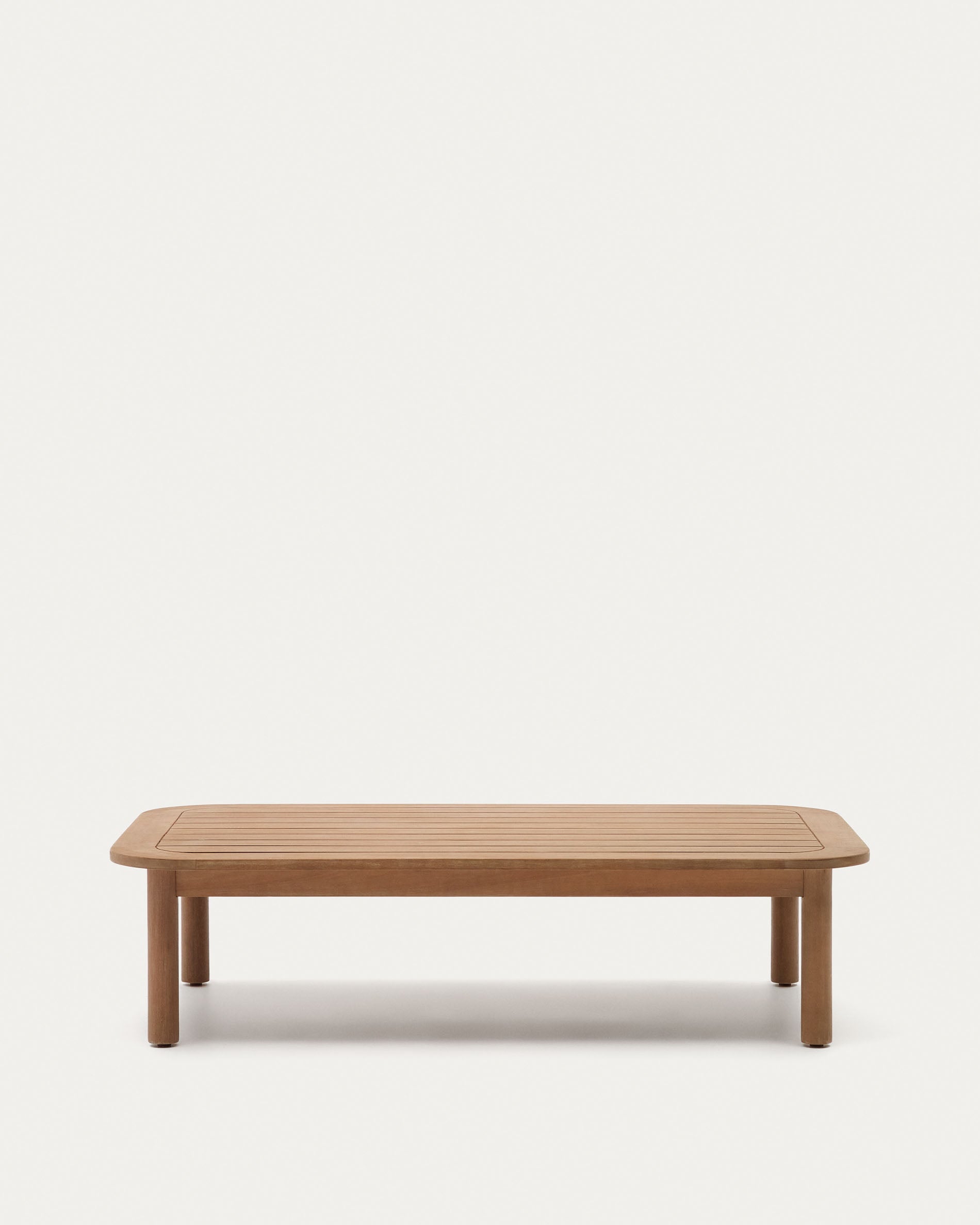 Sacova Couchtisch aus 100% FSC-zertifiziertem Eukalyptusholz, robust und stilvoll, perfekt für den Außenbereich, Maße 140x89 cm.