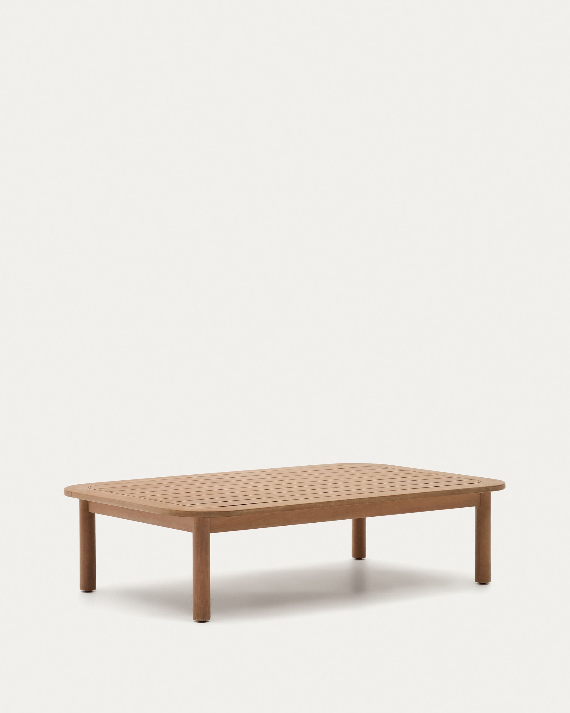 Sacova Couchtisch aus 100% FSC-zertifiziertem Eukalyptusholz, robust und stilvoll, perfekt für den Außenbereich, Maße 140x89 cm.