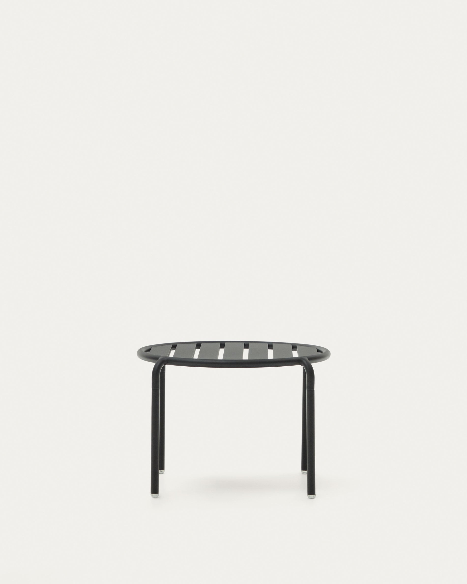 Eleganter Beistelltisch Joncols aus Aluminium in Grau, Ø 60 cm, perfekt für den Garten. Wetterfest und modern für stilvolle Außenbereiche.