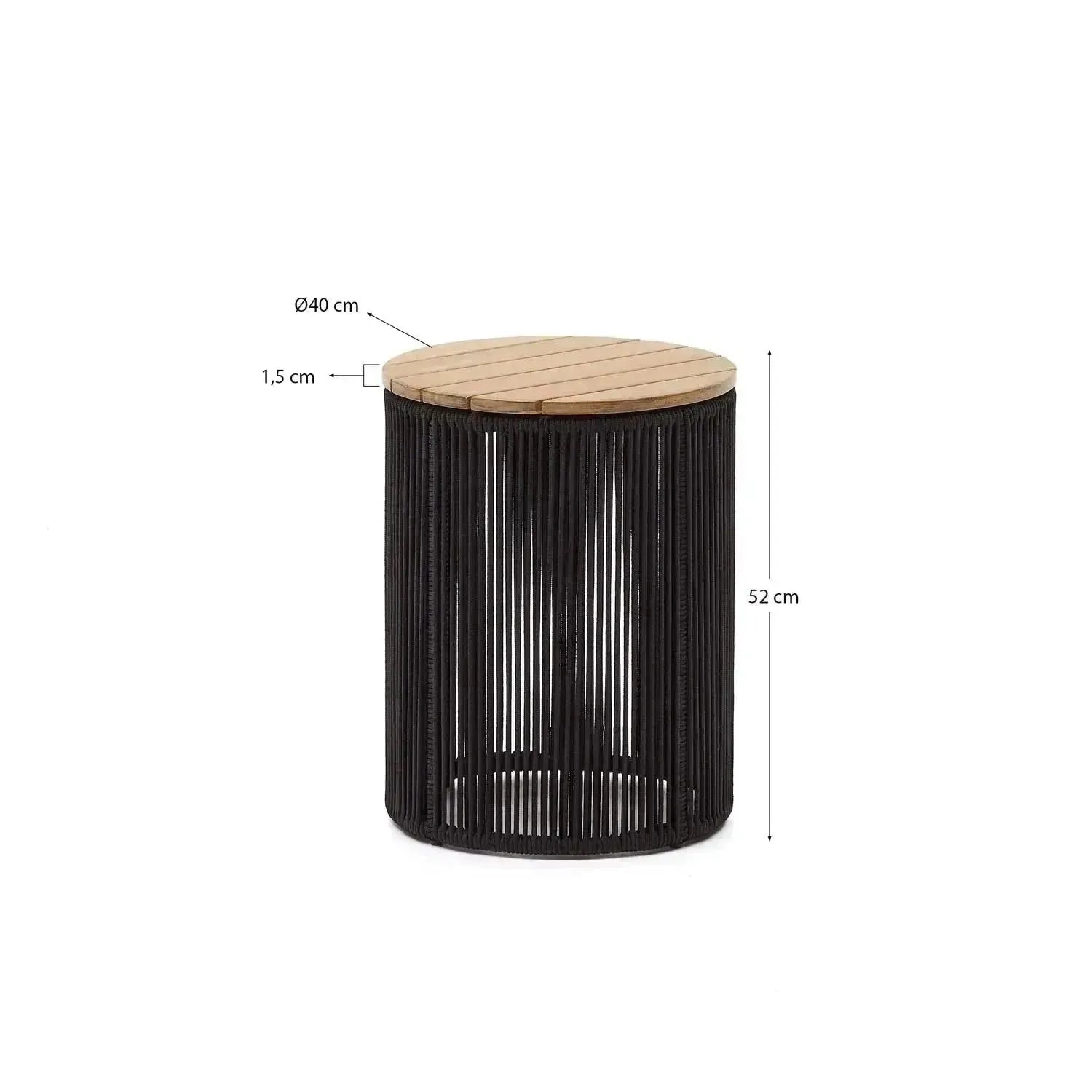 Stilvoller Couchtisch Dandara: Akazienholz & Stahl, Ø40 cm, FSC 100.