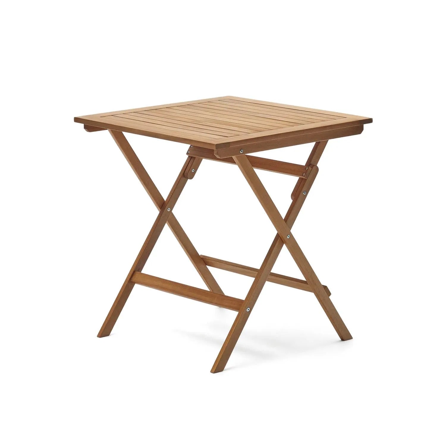 Sadirar Klapptisch aus FSC-zertifiziertem Akazienholz, 70x70 cm, ideal für Balkon & Garten, robust & platzsparend.