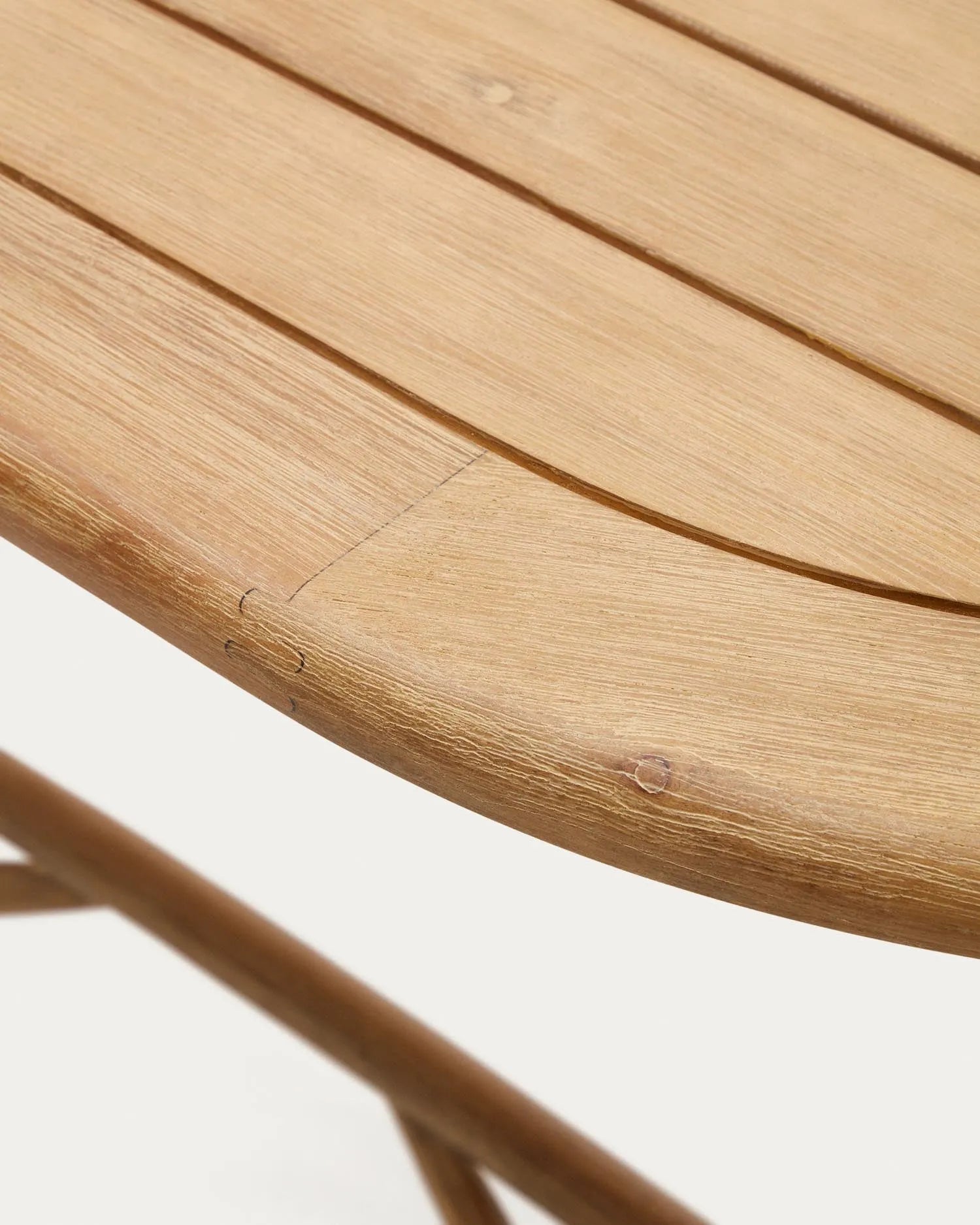 Runder Klapptisch Dandara aus massivem Akazienholz, FSC 100%, Ø 120 x 60 cm, in natürlichem Design. Funktional und umweltfreundlich.