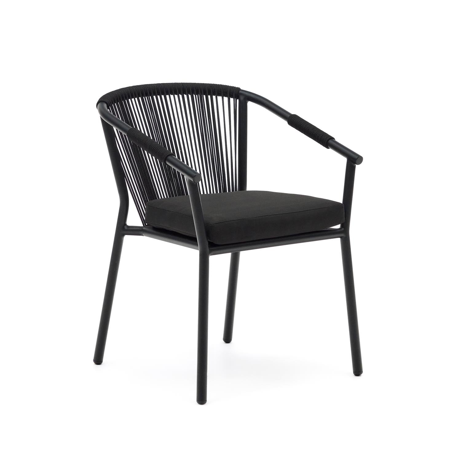 Eleganter Xelida Gartenstuhl: Aluminium & Seil, ideal für draussen.