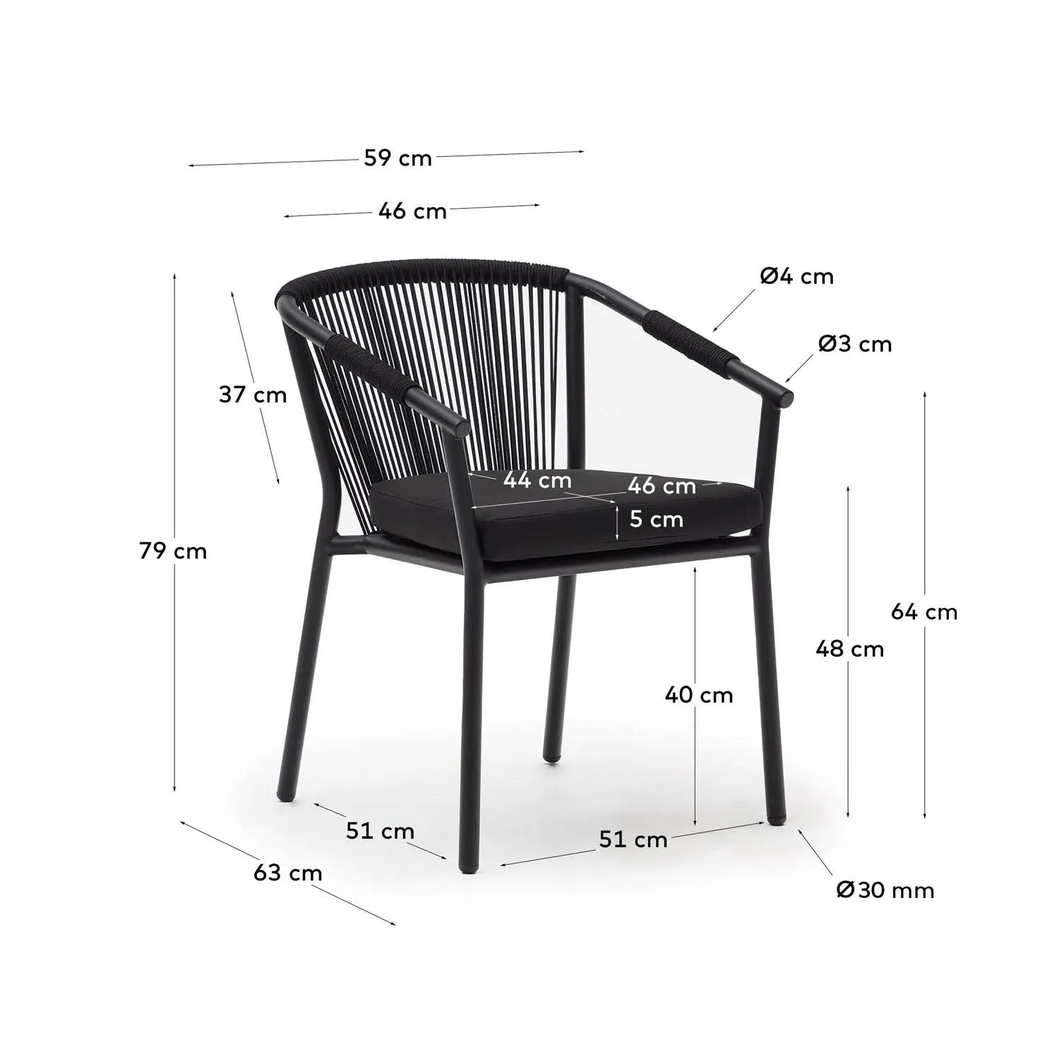 Xelida Gartenstuhl: Modernes Design, robust, platzsparend stapelbar.