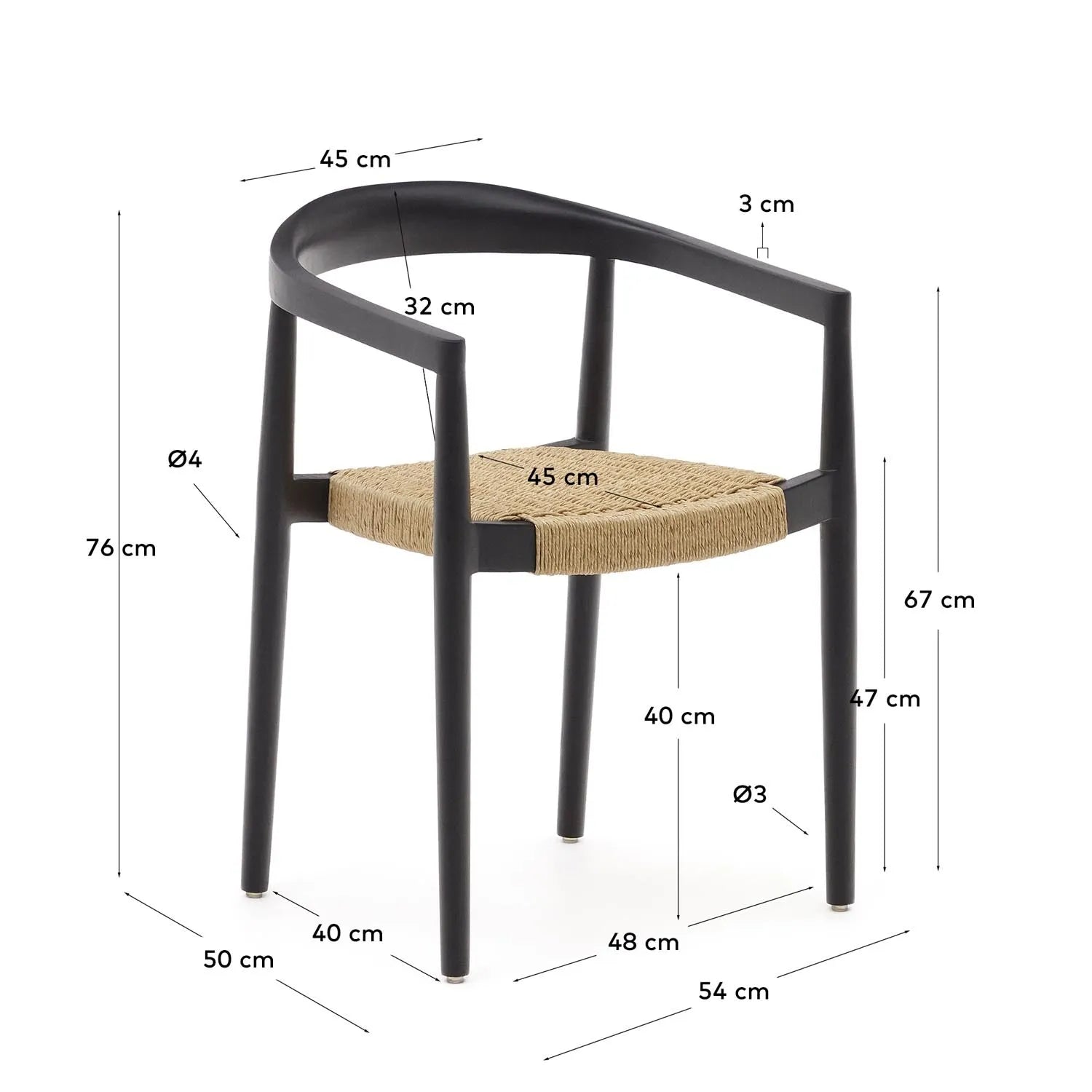 Ydalia Outdoor-Stuhl: Teakholz & Rattan, stapelbar, modern & robust.