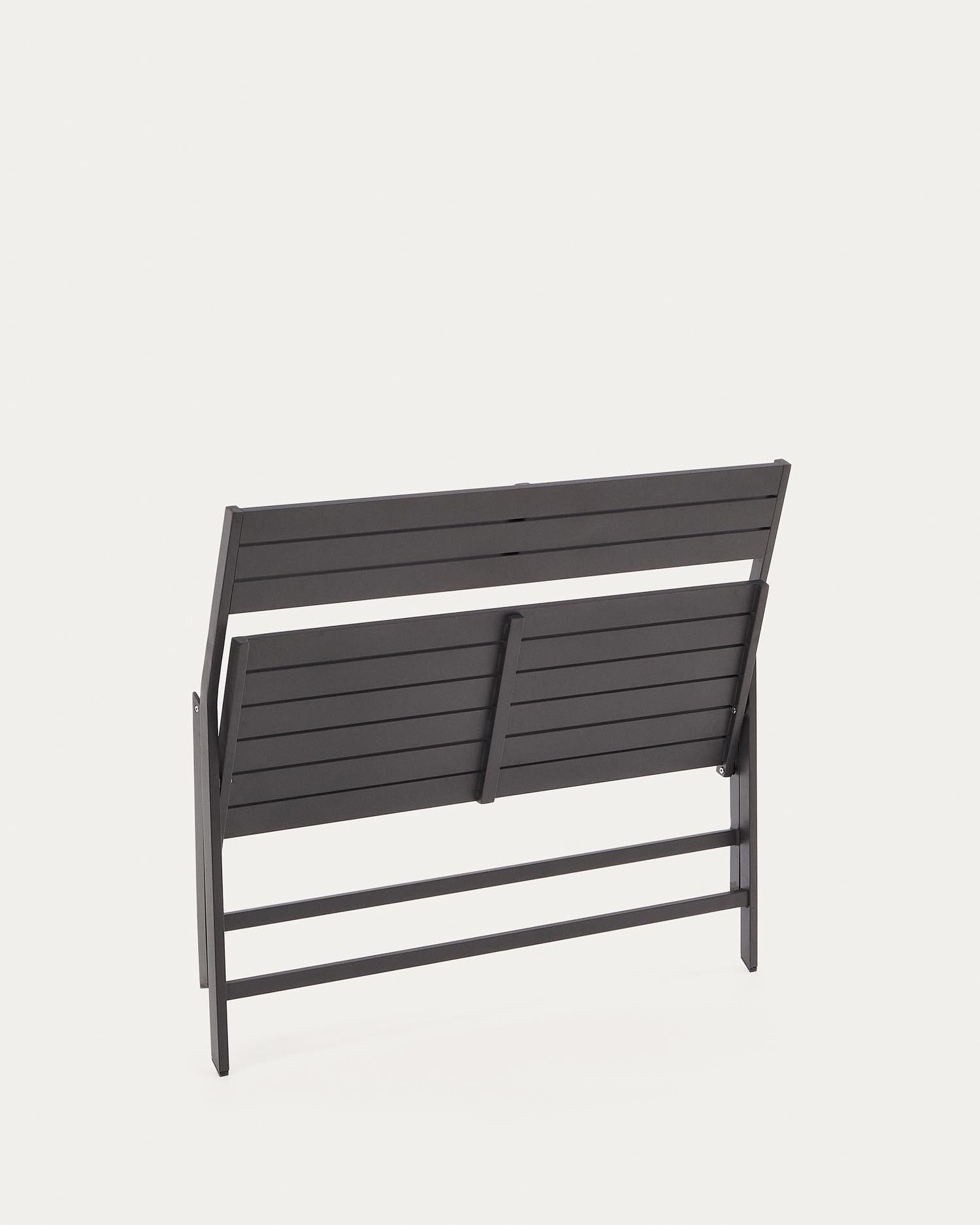 Kave Home Torreta Gartenbank, faltbar, Aluminium, dunkelgrau, modernes Design, robust, platzsparend, ideal für Garten und Terrasse.