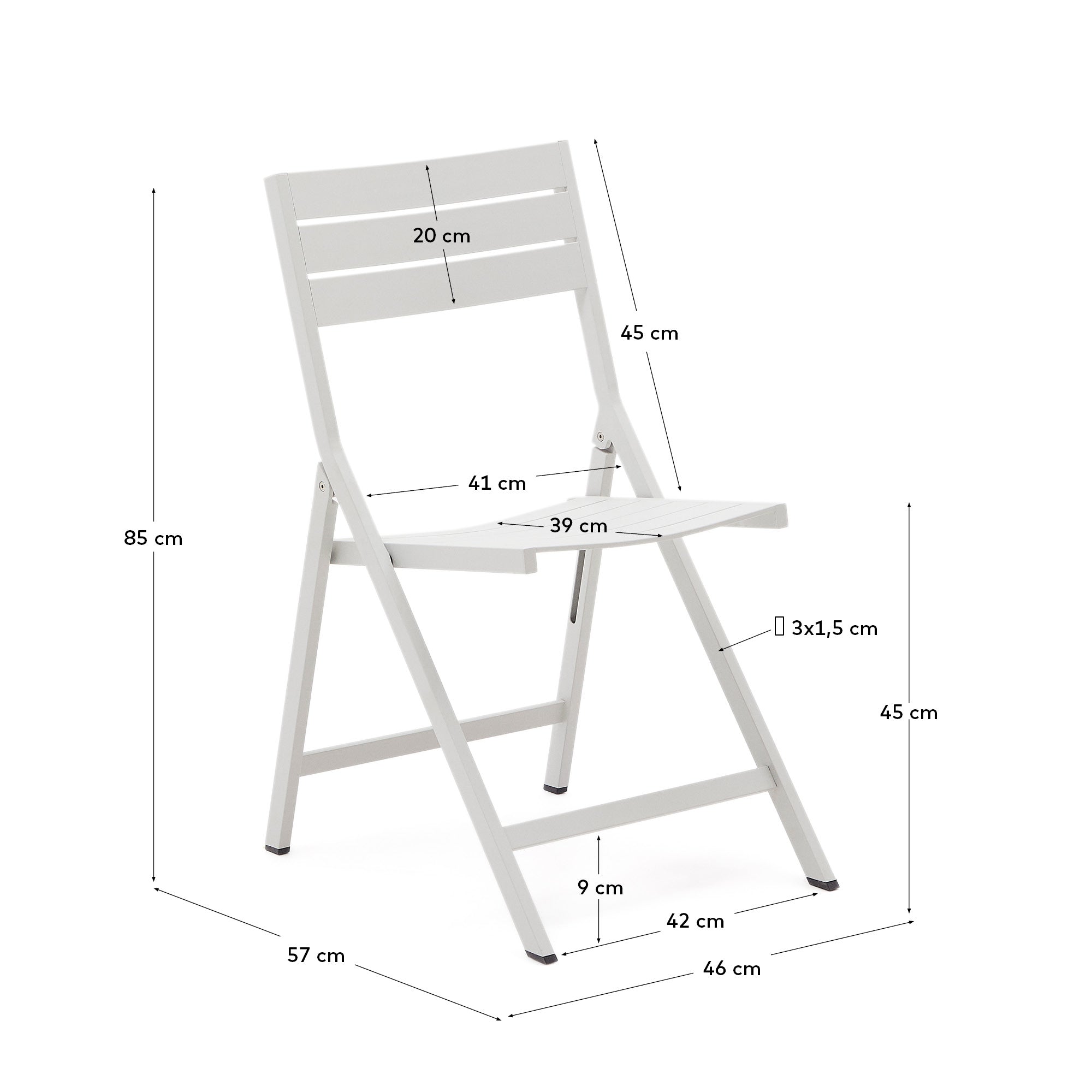 Eleganter, klappbarer Gartenstuhl aus Aluminium und Holz, wetterfest, leicht, ideal für Terrasse und Balkon.