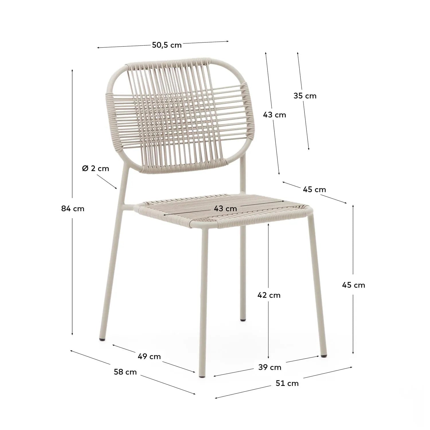 Talaier Stuhl: Stilvoller Outdoor-Komfort mit langlebigem Design.