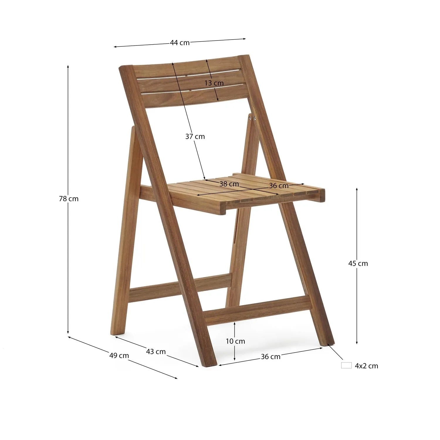 Robuster Sadirar Klappstuhl aus FSC-Akazienholz für Outdoor-Liebhaber.