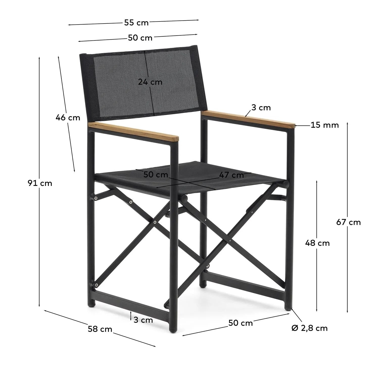 Llado Klappstuhl: Robustes Outdoor-Design aus Teak und Aluminium.