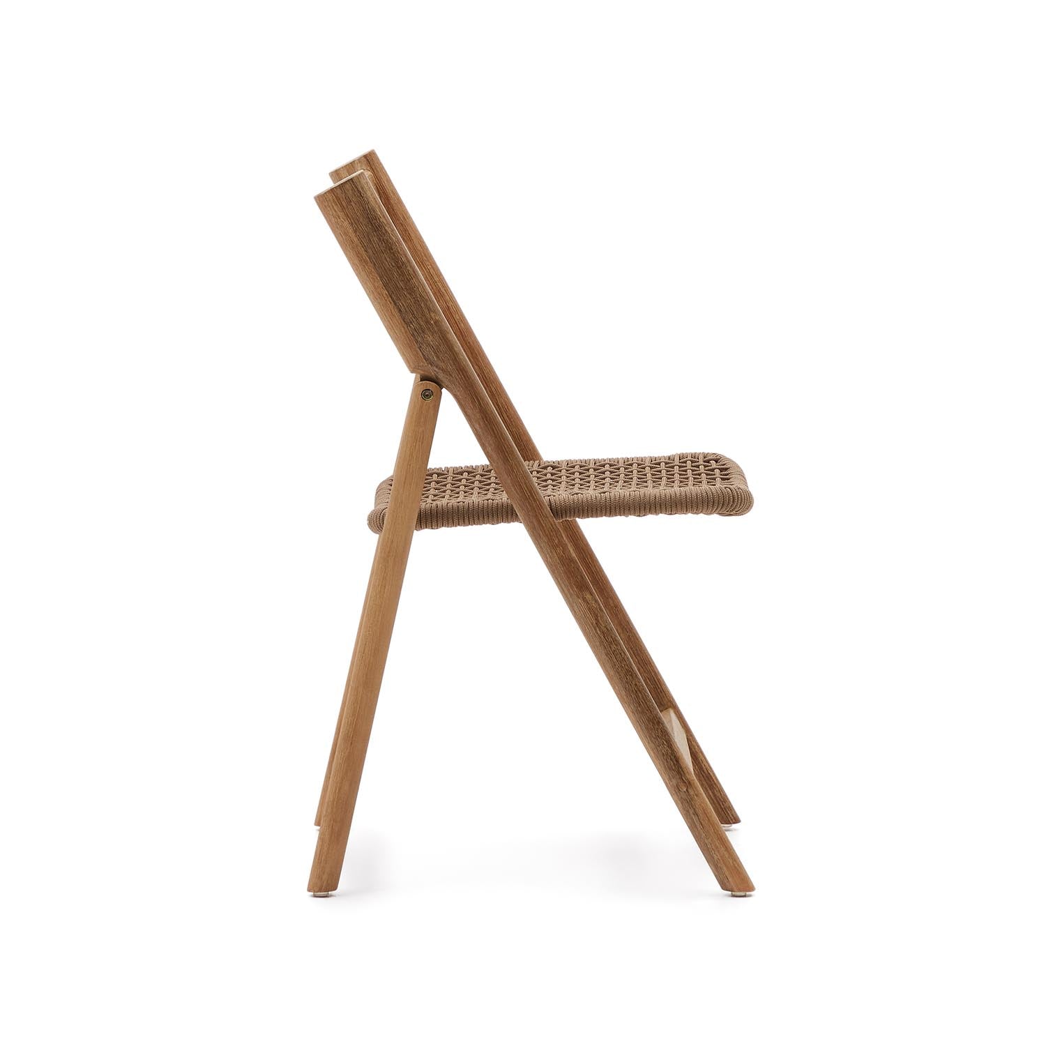 Klappstuhl Dandara aus Akazienmassivholz und einer Stahlstruktur mit geflochtener Sitzfläc in Natur, Beige präsentiert im Onlineshop von KAQTU Design AG. Stuhl ist von Kave Home