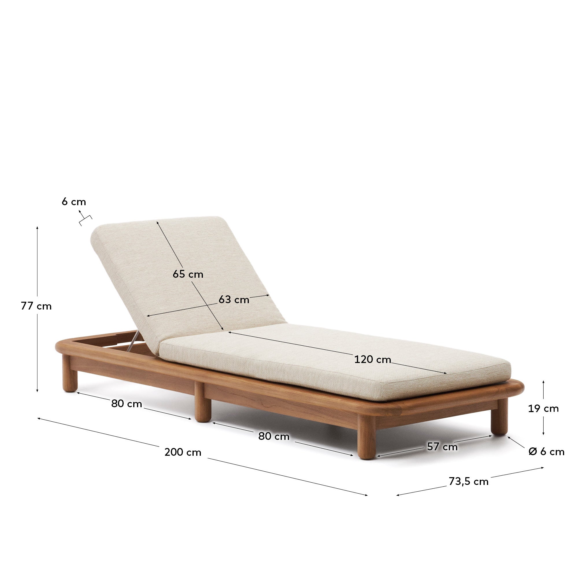 Die Turqueta Liege aus FSC-zertifiziertem Teakholz vereint modernes Design mit nachhaltiger Qualität für Ihren Garten.