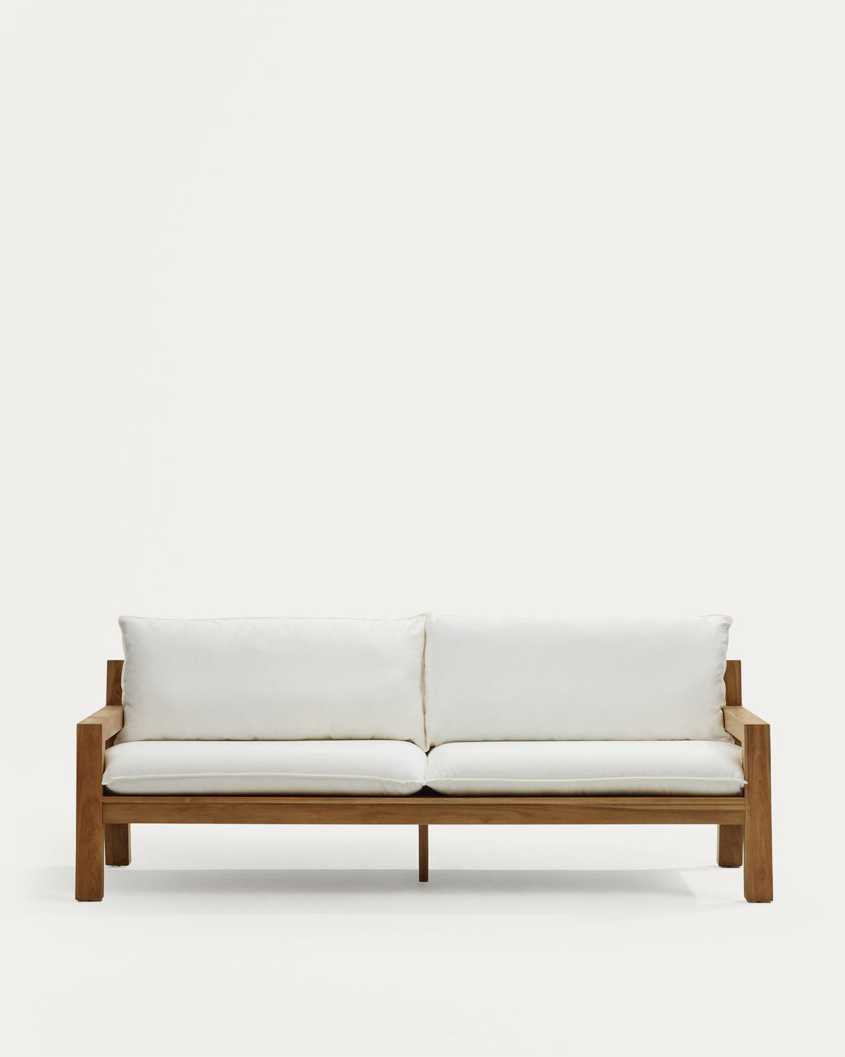 Forcanera 3-Sitzer-Sofa aus massivem Teakholz 211 cm in Weiss, Braun präsentiert im Onlineshop von KAQTU Design AG. Lounge Sofa ist von Kave Home