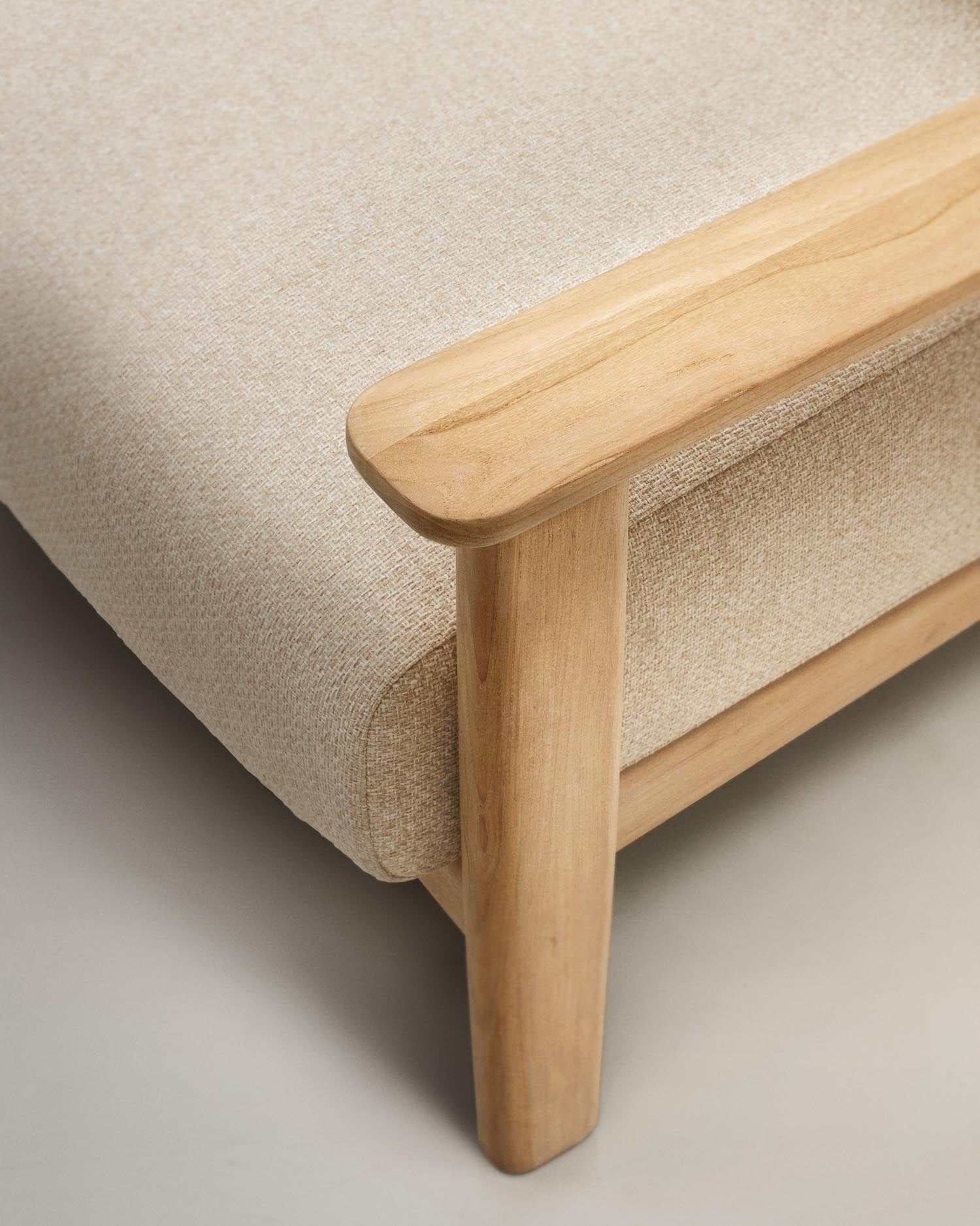 Elegantes 3-Sitzer-Sofa aus FSC-zertifiziertem Teakholz, 212 cm, ideal für stilvolle und nachhaltige Wohnräume.