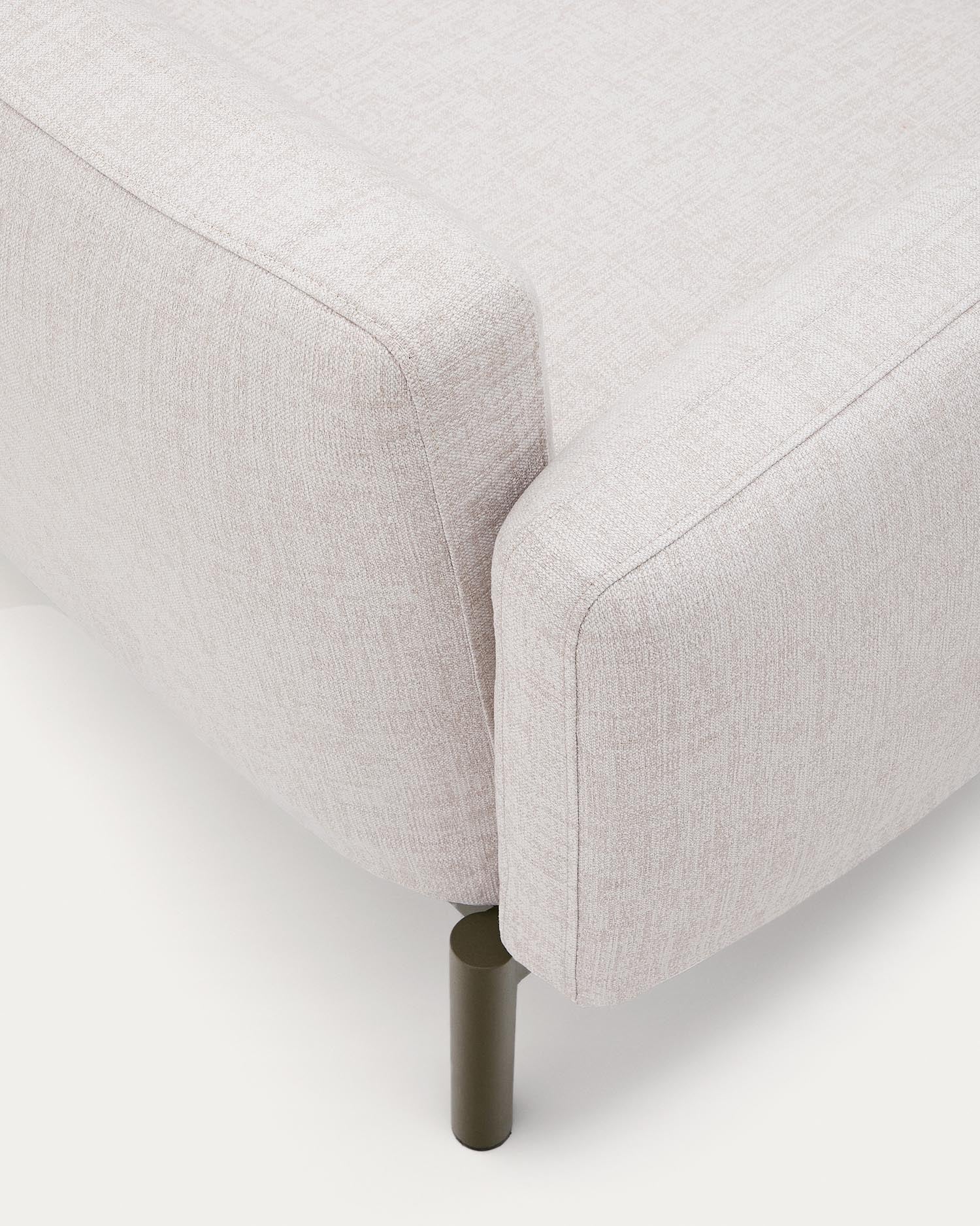 Elegantes 2-Sitzer-Sofa Sorells aus grünem Aluminium, modular und wetterfest, perfekt für stilvolle Außenbereiche.