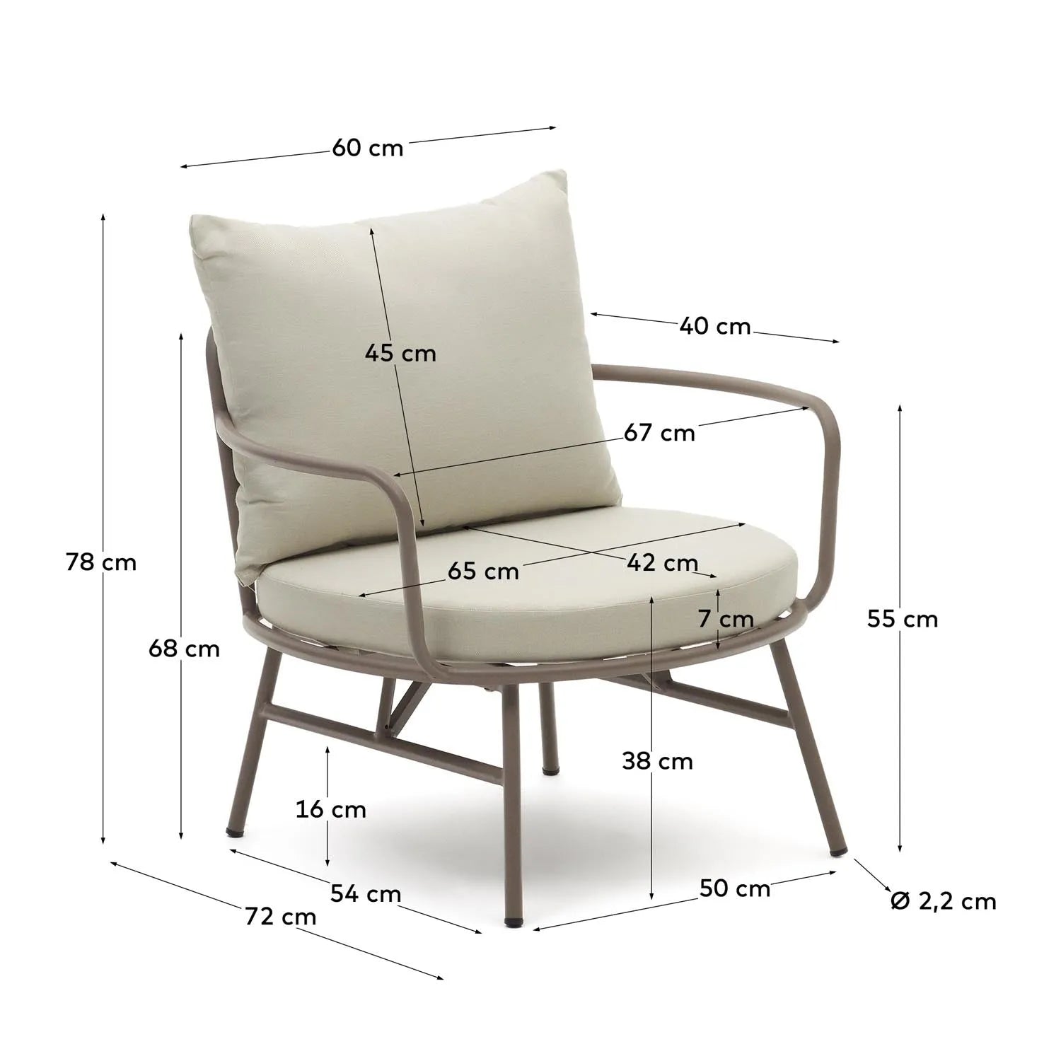 Moderner Bramant Sessel aus Stahl mit helllila Finish, ideal für stilvolle und zeitgemäße Wohnraumgestaltung.