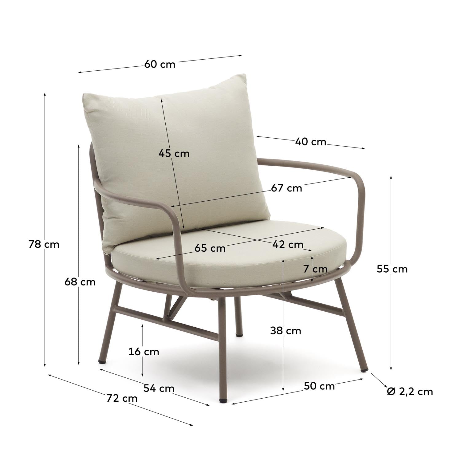 Moderner Bramant Sessel aus Stahl mit helllila Finish, ideal für stilvolle und zeitgemäße Wohnraumgestaltung.