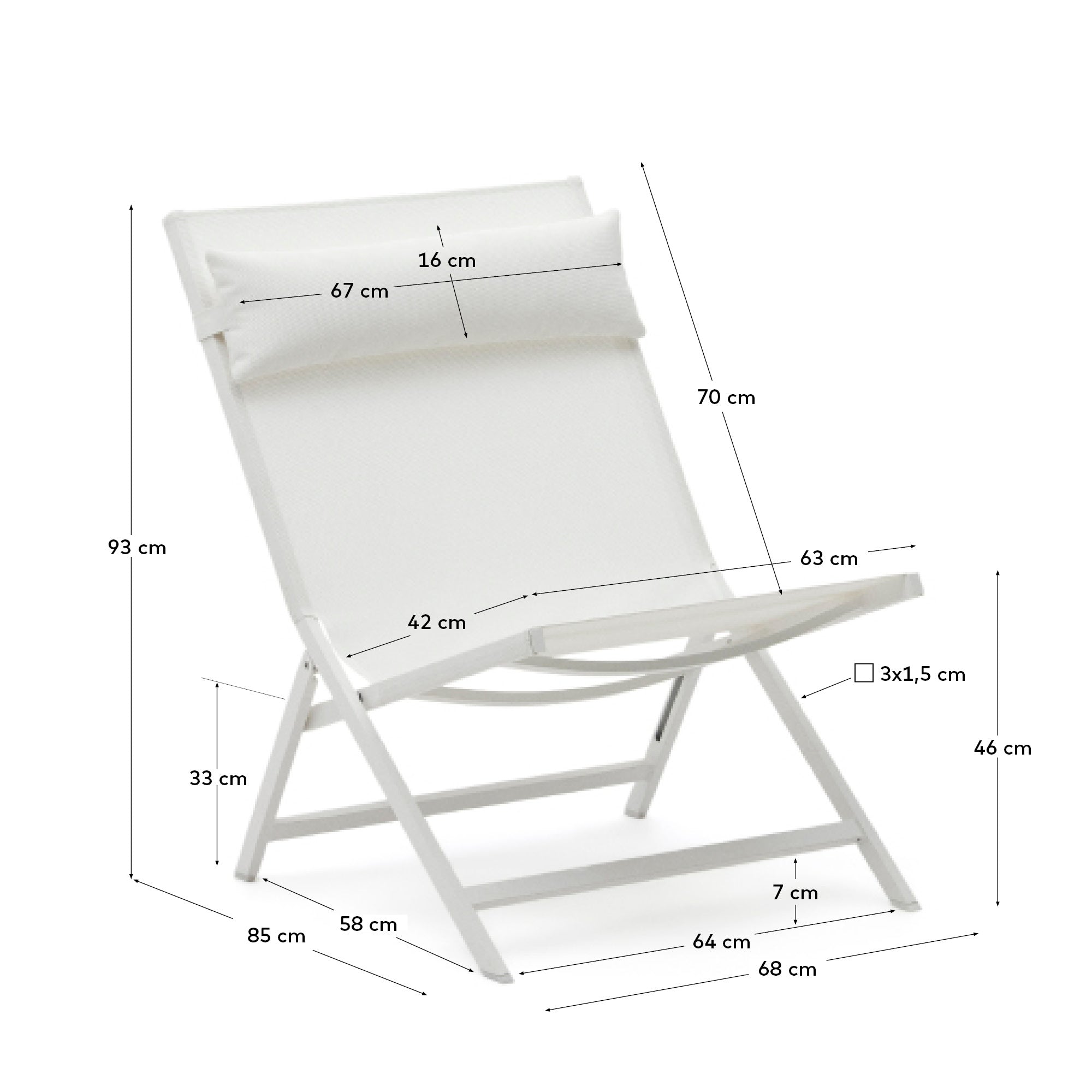 Der elegante Canutells Klappstuhl von Kave Home kombiniert zeitloses Design mit praktischen Eigenschaften. Ideal für Garten und Terrasse.