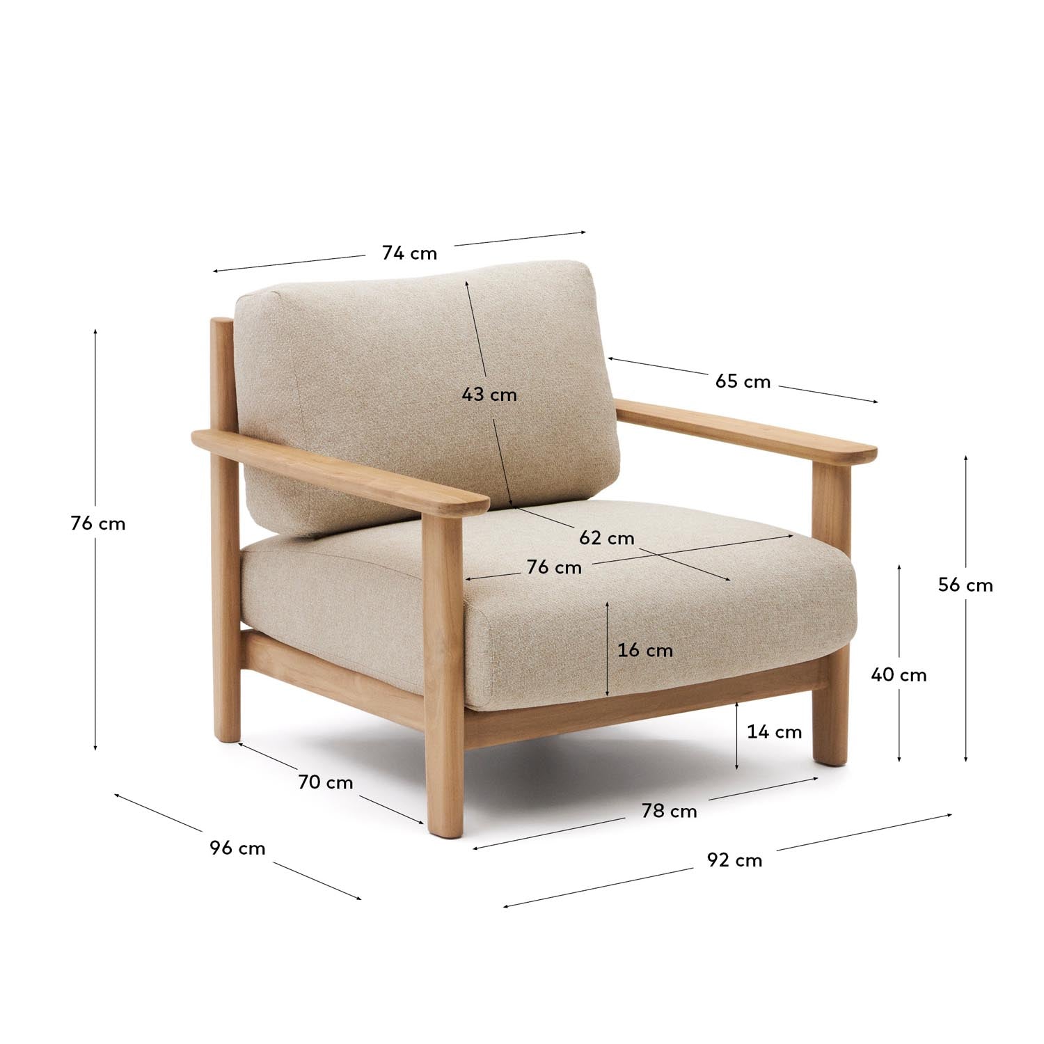 Eleganter Teakholz-Sessel, FSC-zertifiziert, vereint Komfort und Stil für Ihren Garten oder Balkon.